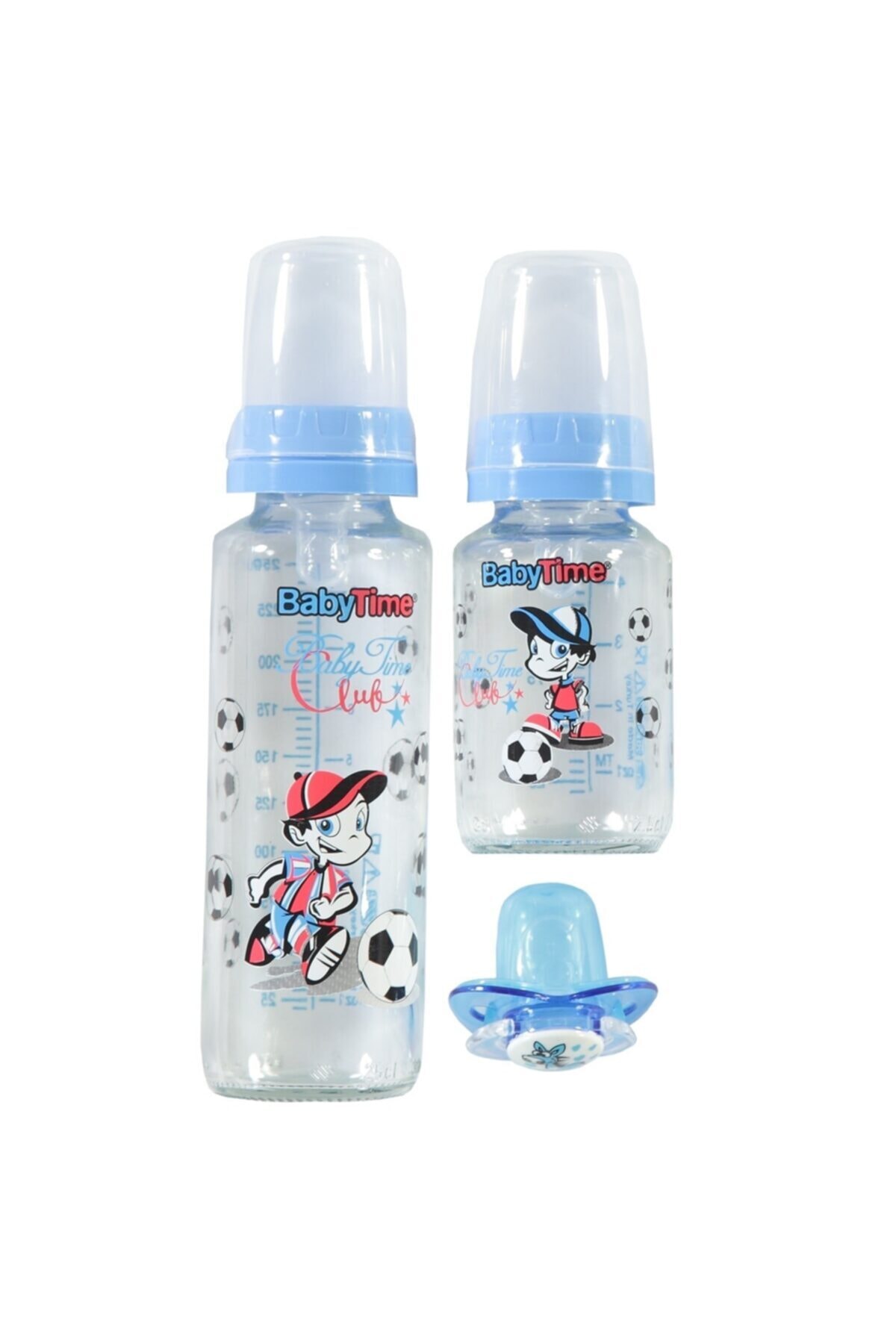 Babytime Baby Time 3 Lü Cam Biberon Set - Mavi 0-6 Ay