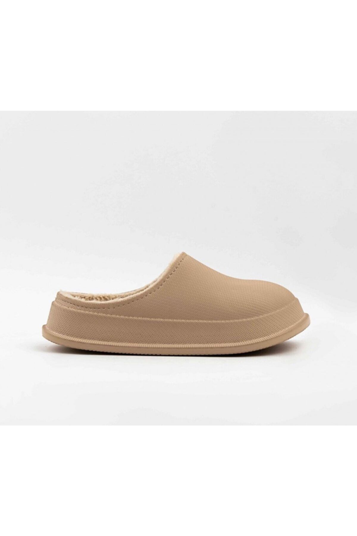 Onlo Shoes Bej Içi Yünlü Faylon Taban Kadın Ev Terlik