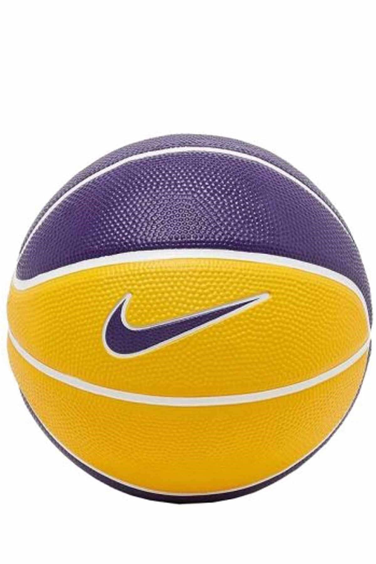 Nike Playground 4p Lebron James 6 Size Unisex Basketbol Topu N.000.2784.728.06-sarı-mor