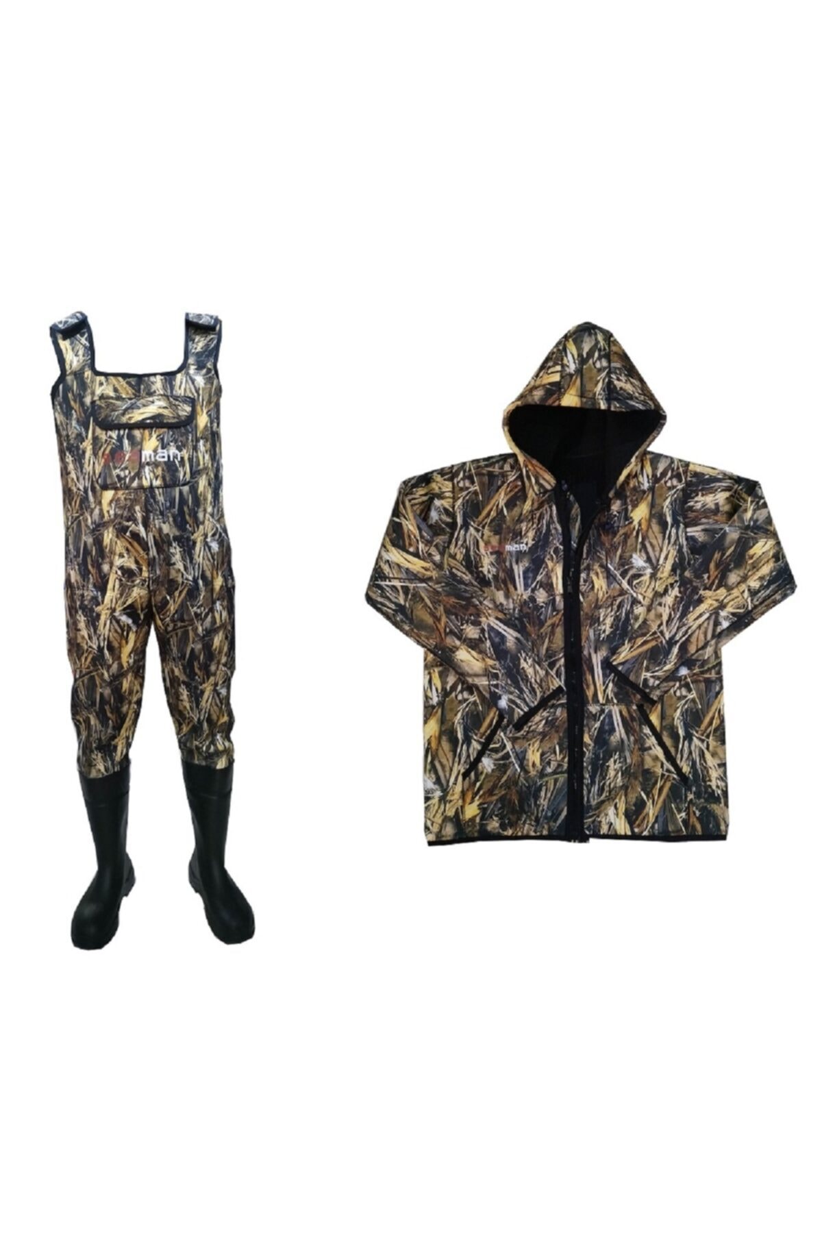 seaman 43 Numara Polymer Çizmeli Neopren Tulum Kapşonlu Mont Takım - Xl