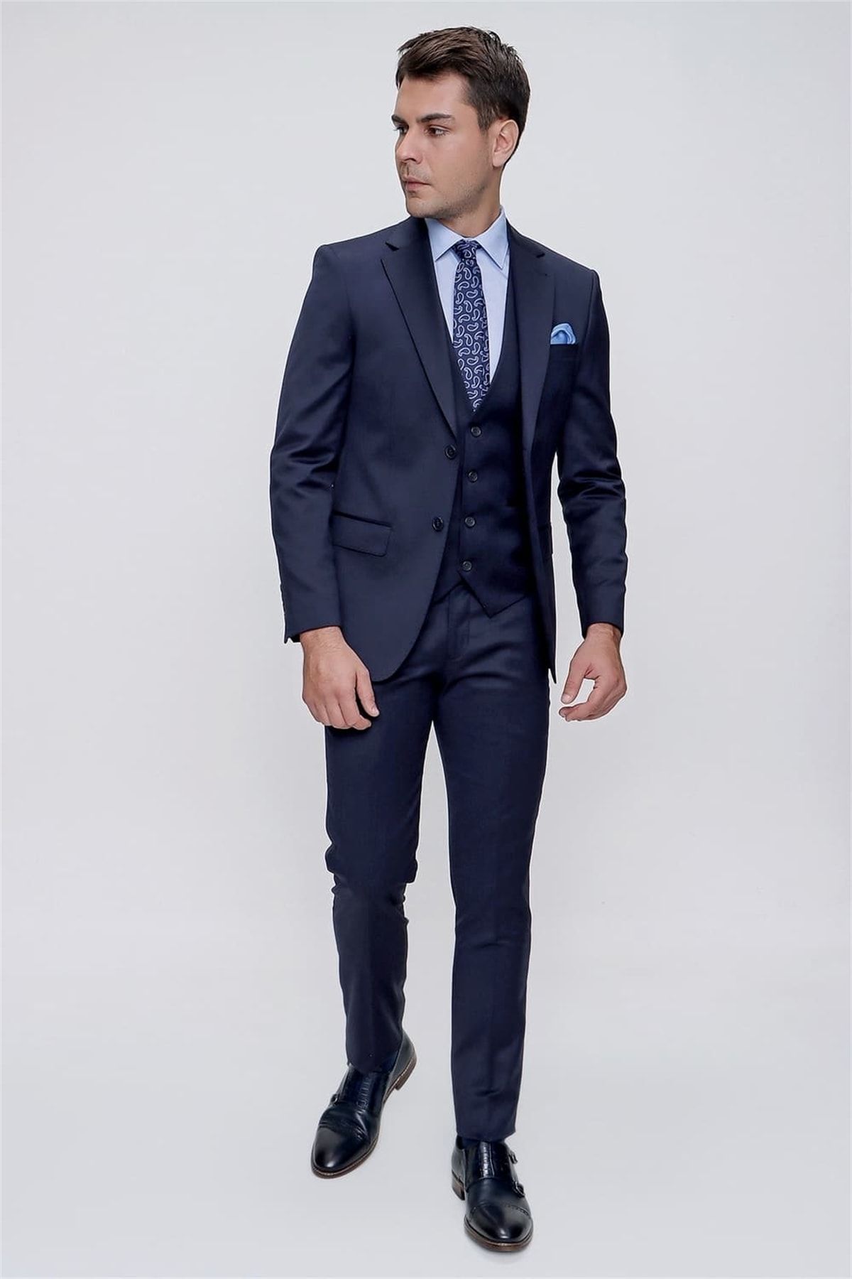 Efor Tk 807 Slim Fit Lacivert Klasik Takım Elbise