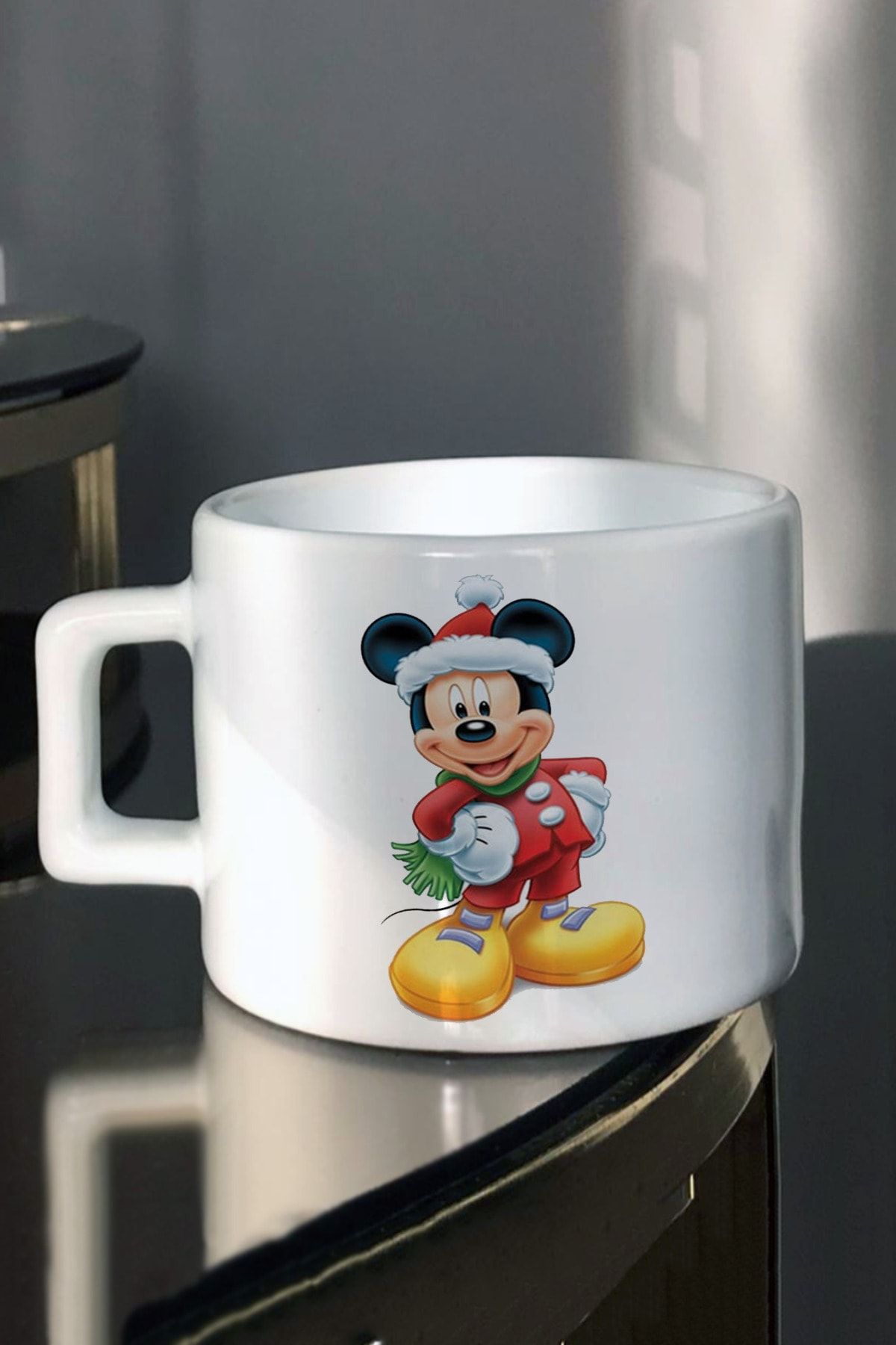 Hediyexpres Yılbaşı Hediyesi Noel Mickey Mause Baskılı Çay-kahve Fincanı