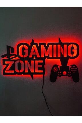 Gaming Zone Led Işıklı Oyuncu Gamer Tablo - Ahşap Duvar Dekorasyon Image 0