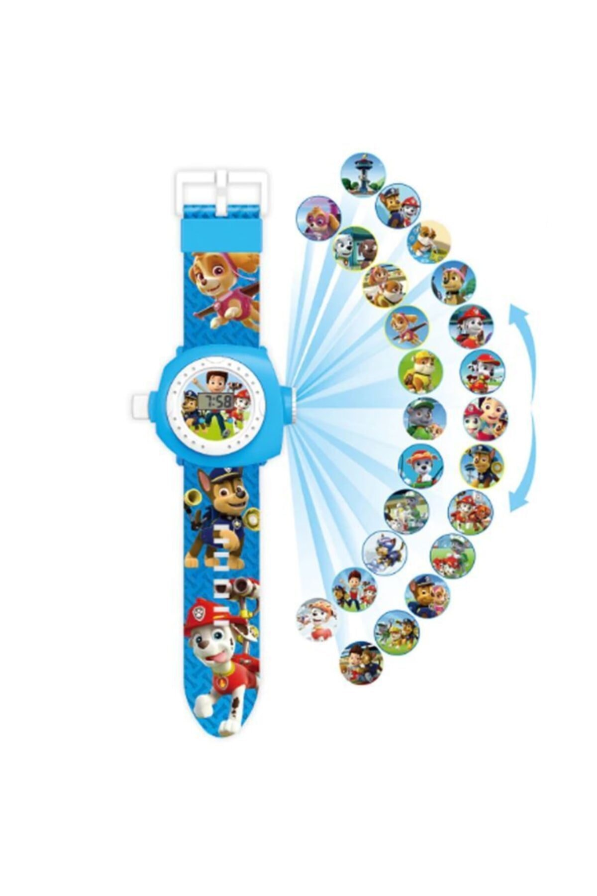 PAW PATROL Projeksiyon Saat (Chase, Marshall, Rubble, Skye, Zuma )