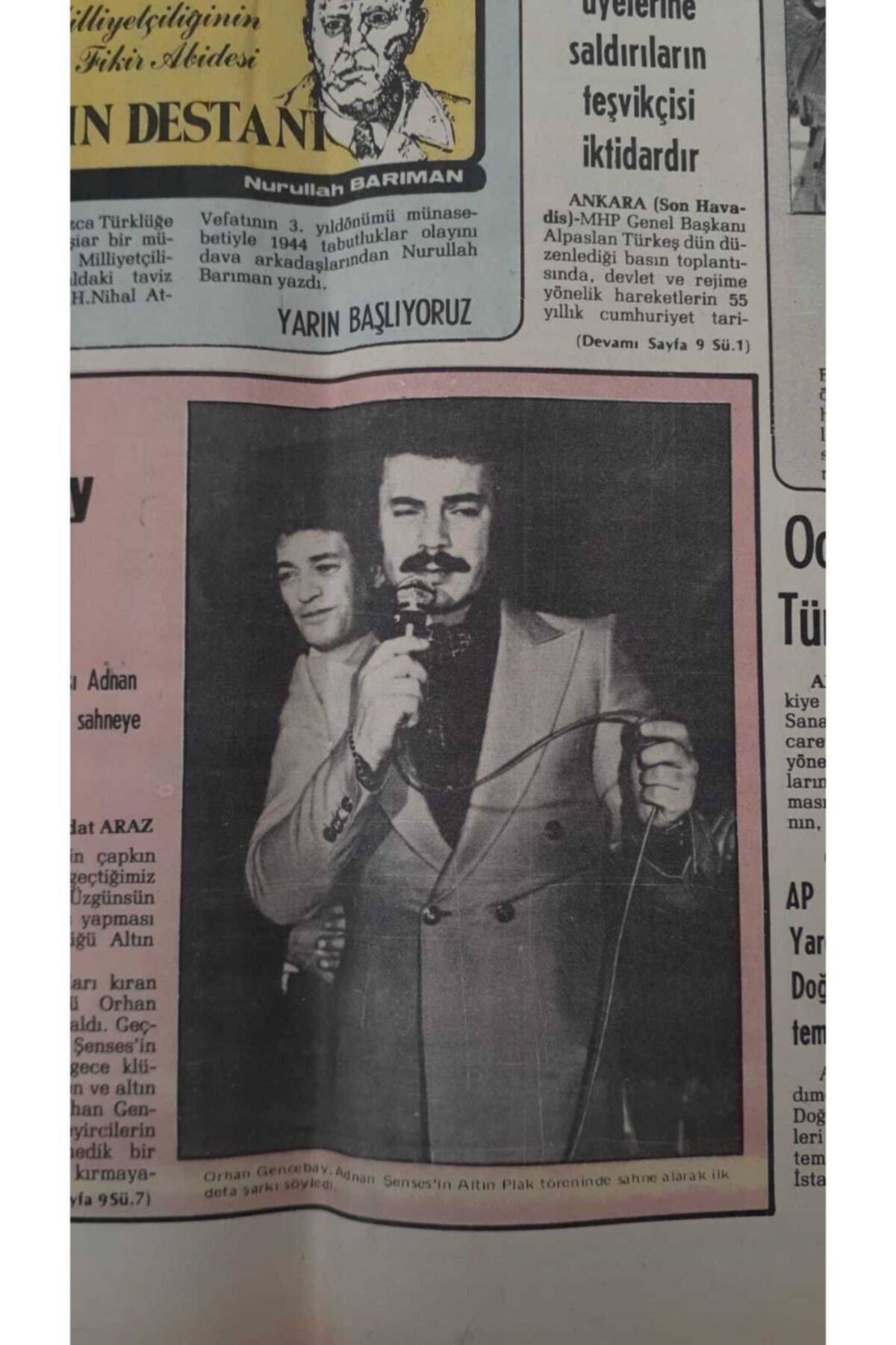 Gökçe Koleksiyon Son Havadis Gazetesi 10 Aralık 1978 - Orhan Gencebay Tövbeyi Bozdu