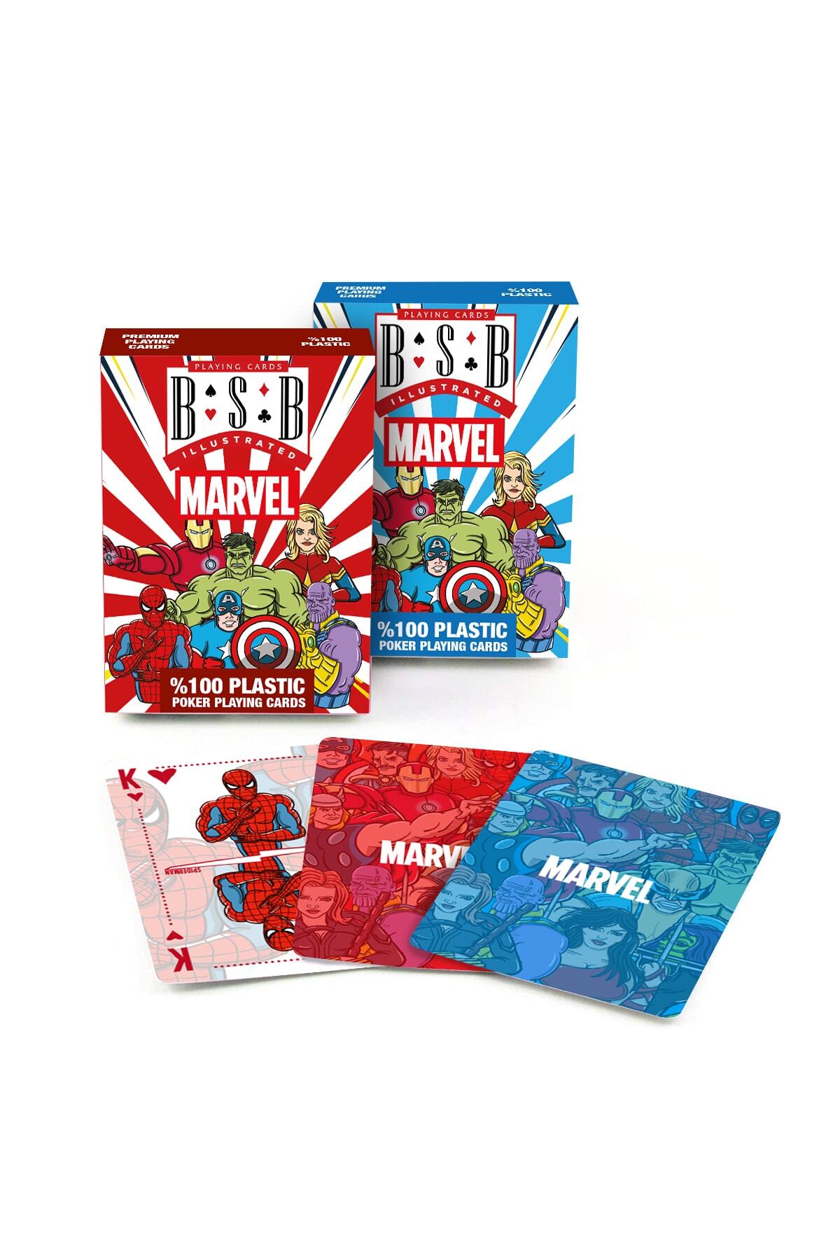 MARVEL Çift Deste Plastik Oyun Kağıdı Iskambil Kağıdı