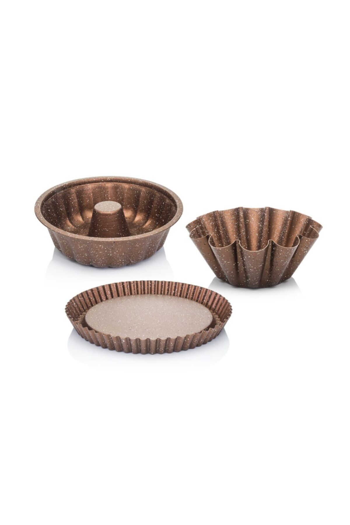 EW's Kitchenware Bronz Renk 3 Parça Kek Seti