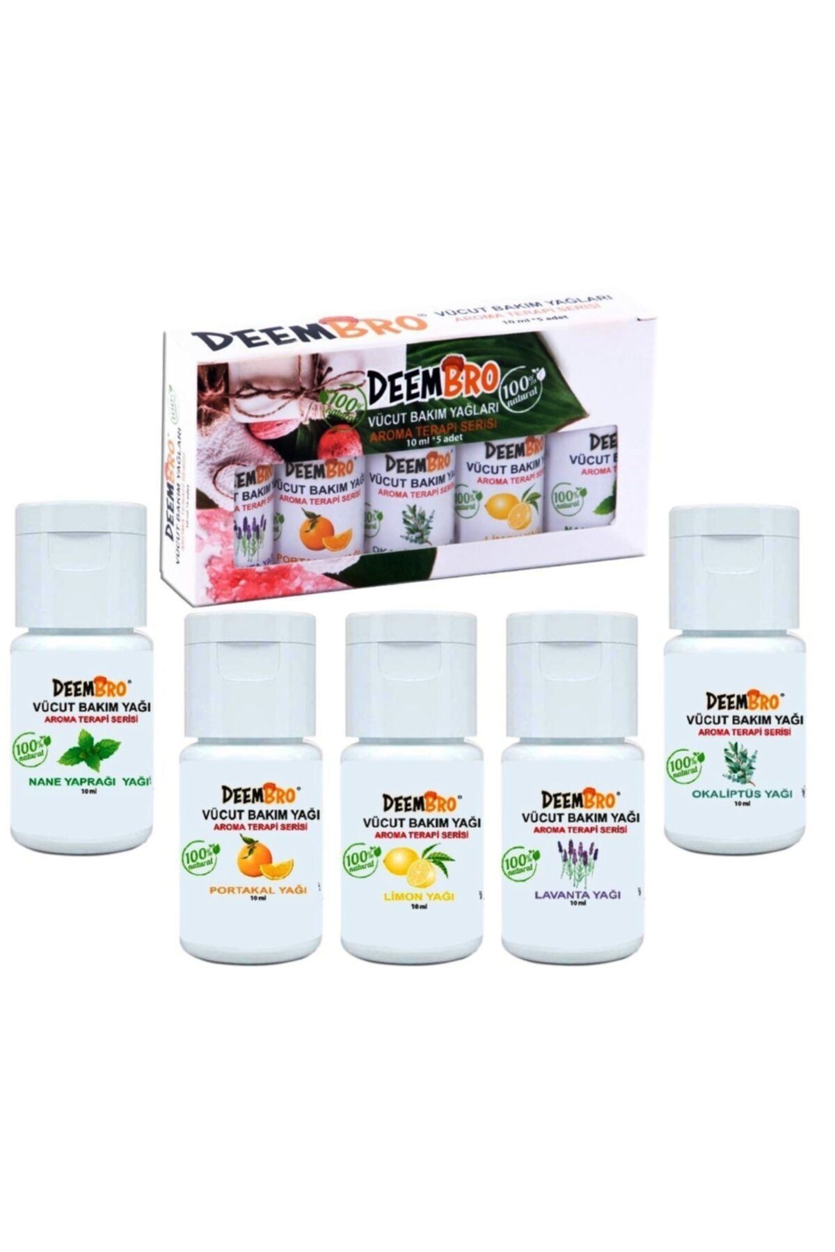 DEEMBRO Aroma Terapi Masaj Yağları Seti 5 Adet X 10 Ml Vücut Bakım Yağları Masaj Yağı