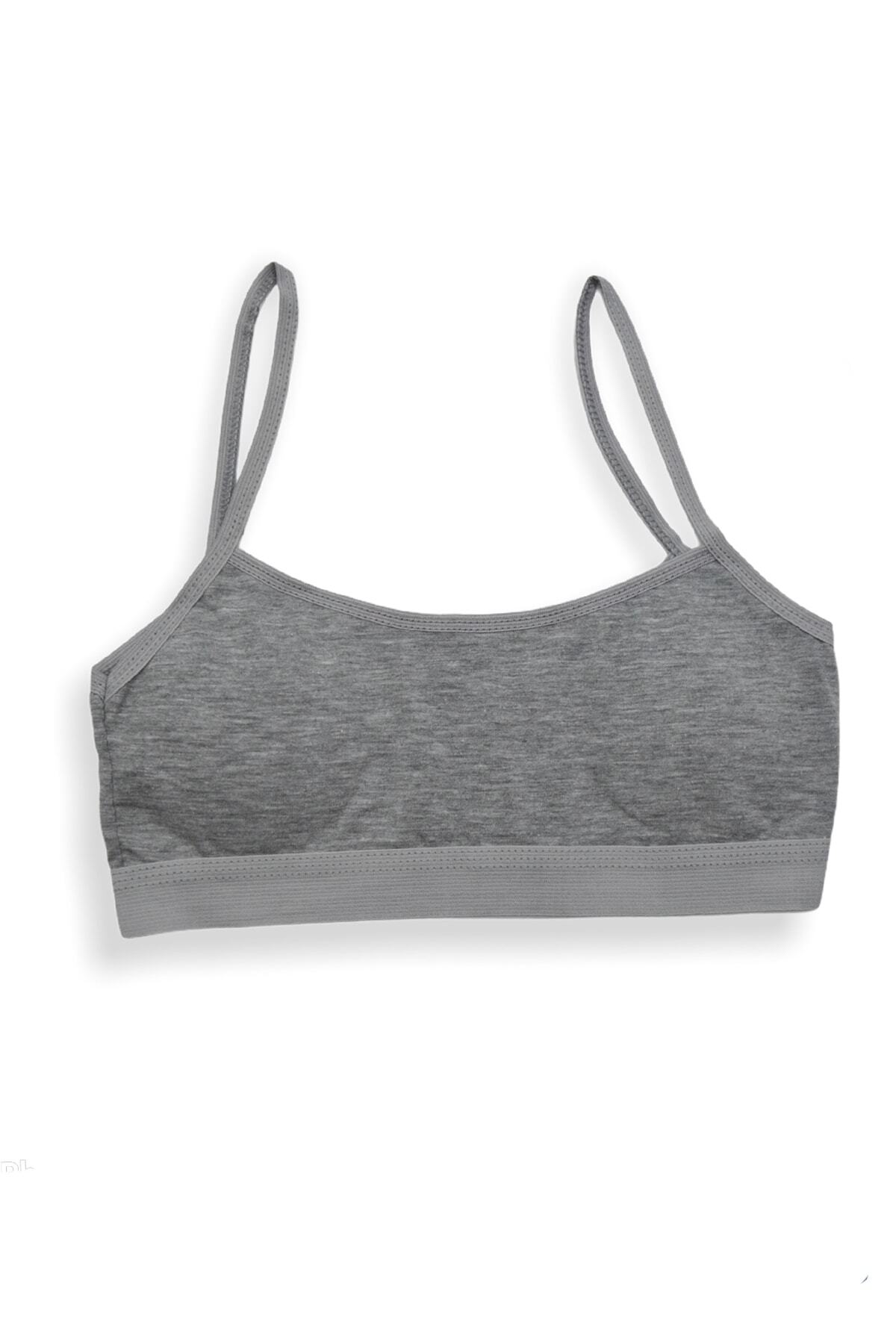 Dominant Push Up Kadın Askılı Gri Pamuk Spor Sütyeni