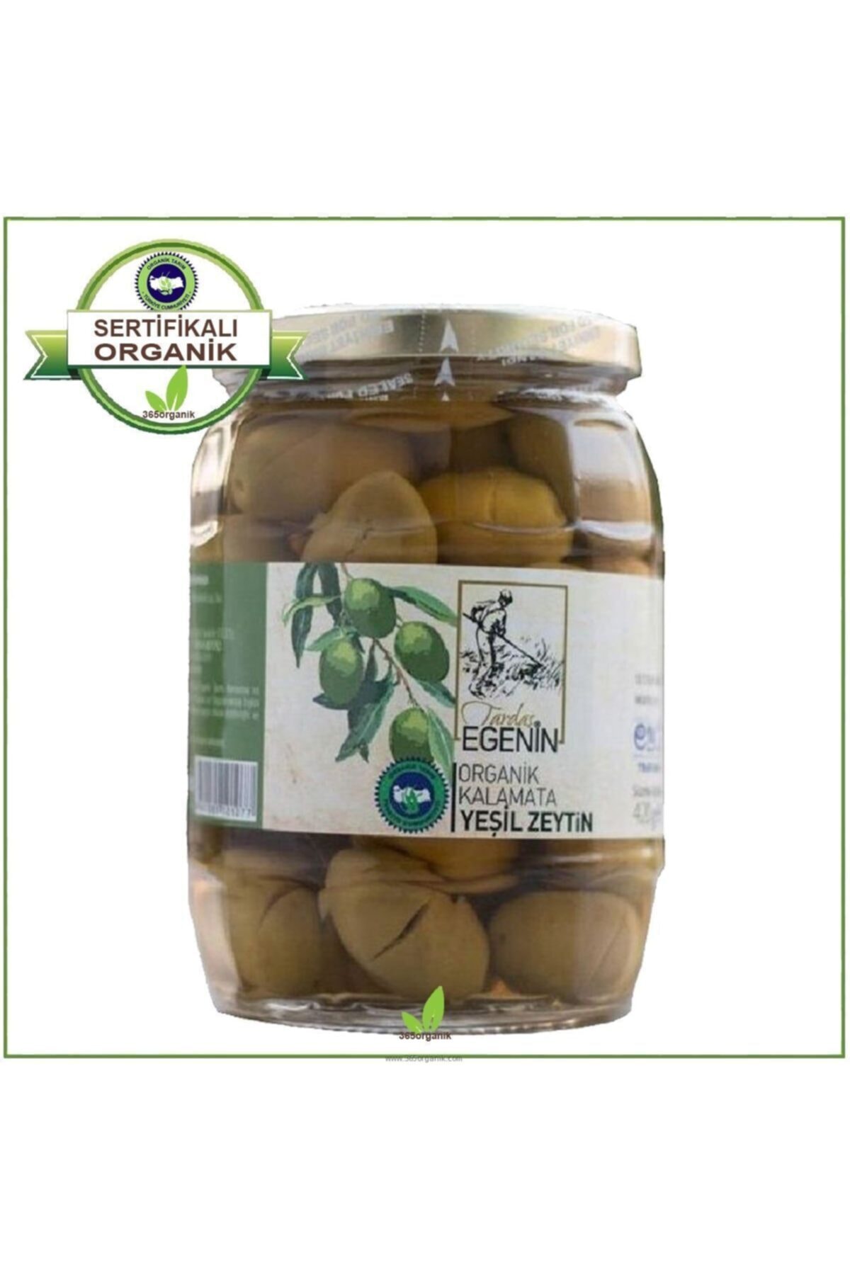 Tardaş Egenin Organik Kalamata Yeşil Zeytin 420 G