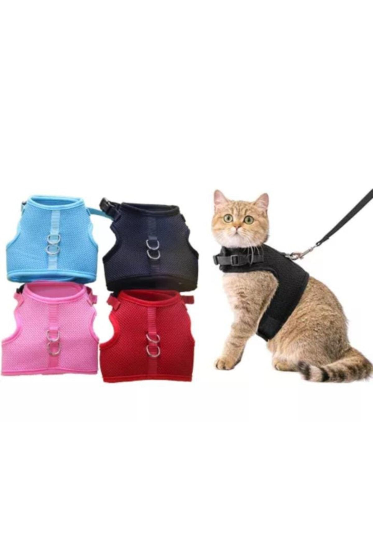 Tristar Kaçış Önleyici Nefes Alabilen Yüzey Kedi Gezdirme Göğüs Tasma Seti S/m/l