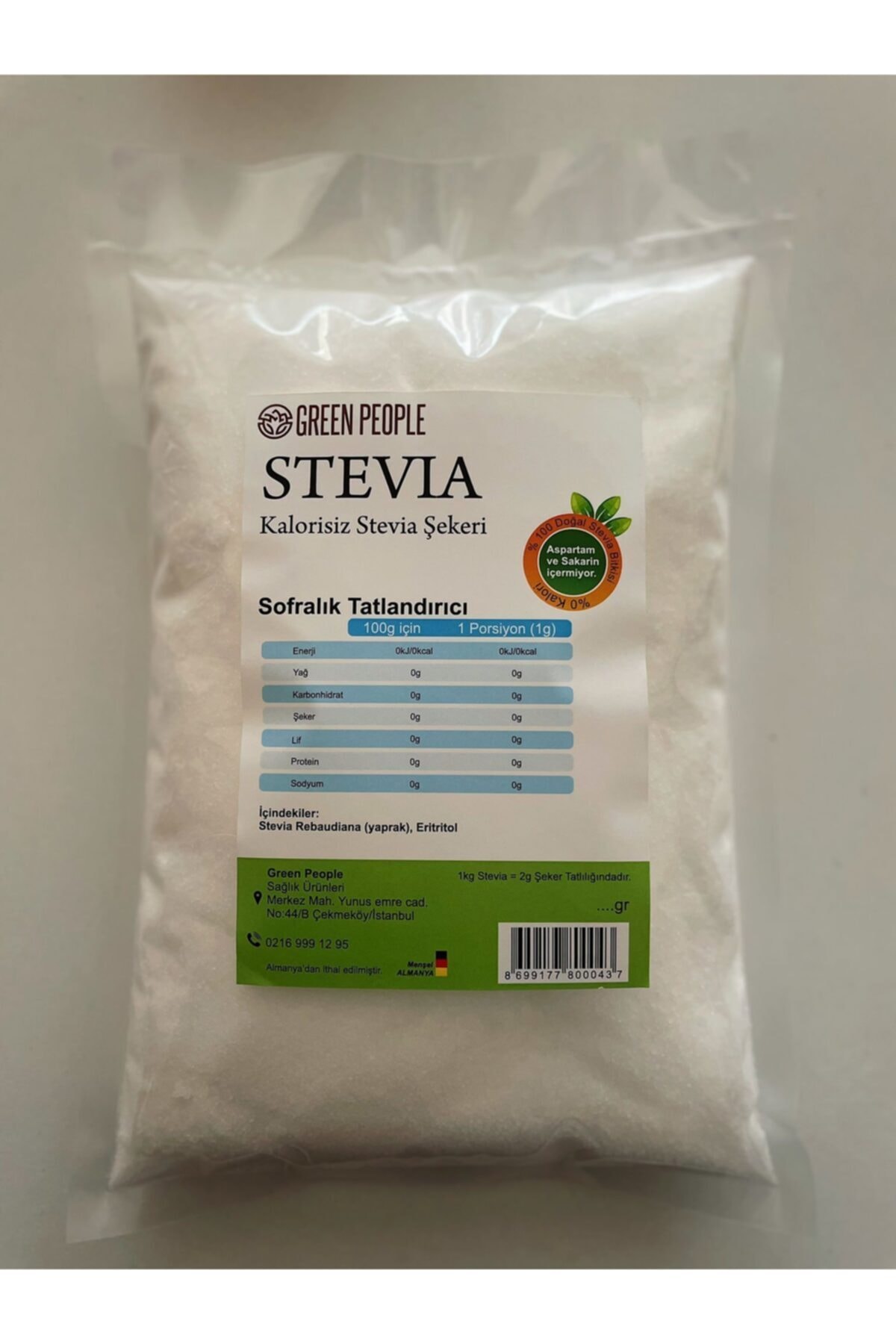 Greenpeople Kalorisiz Stevia Şekeri (1 Kg Paketler Halinde)