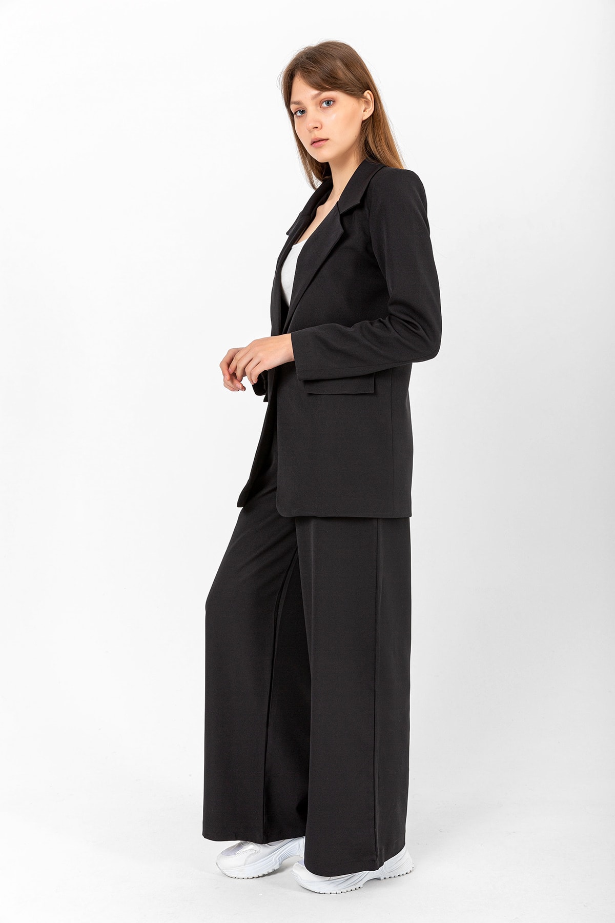 Minharir Blazer Ceket Pantolon Takım Siyah