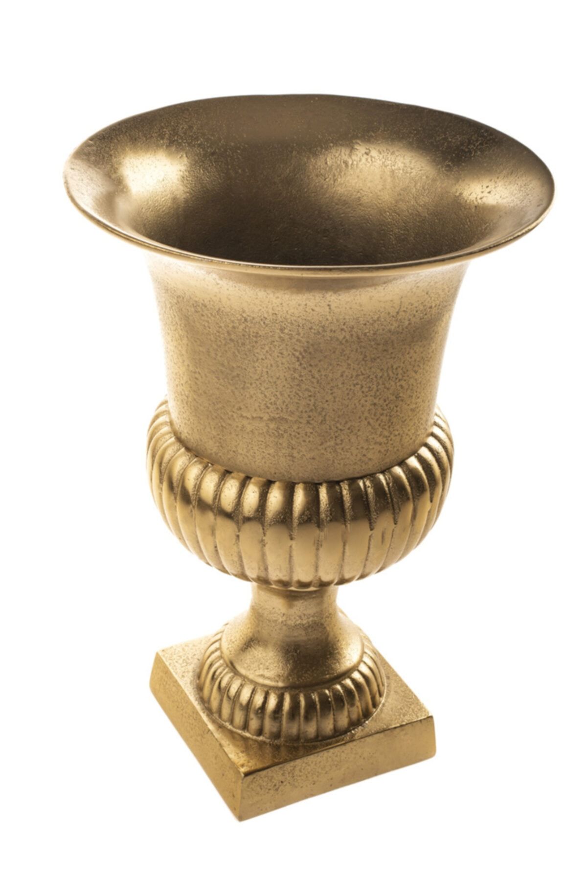 MEZONEV Metal Döküm Gold Renk Yer Vazosu