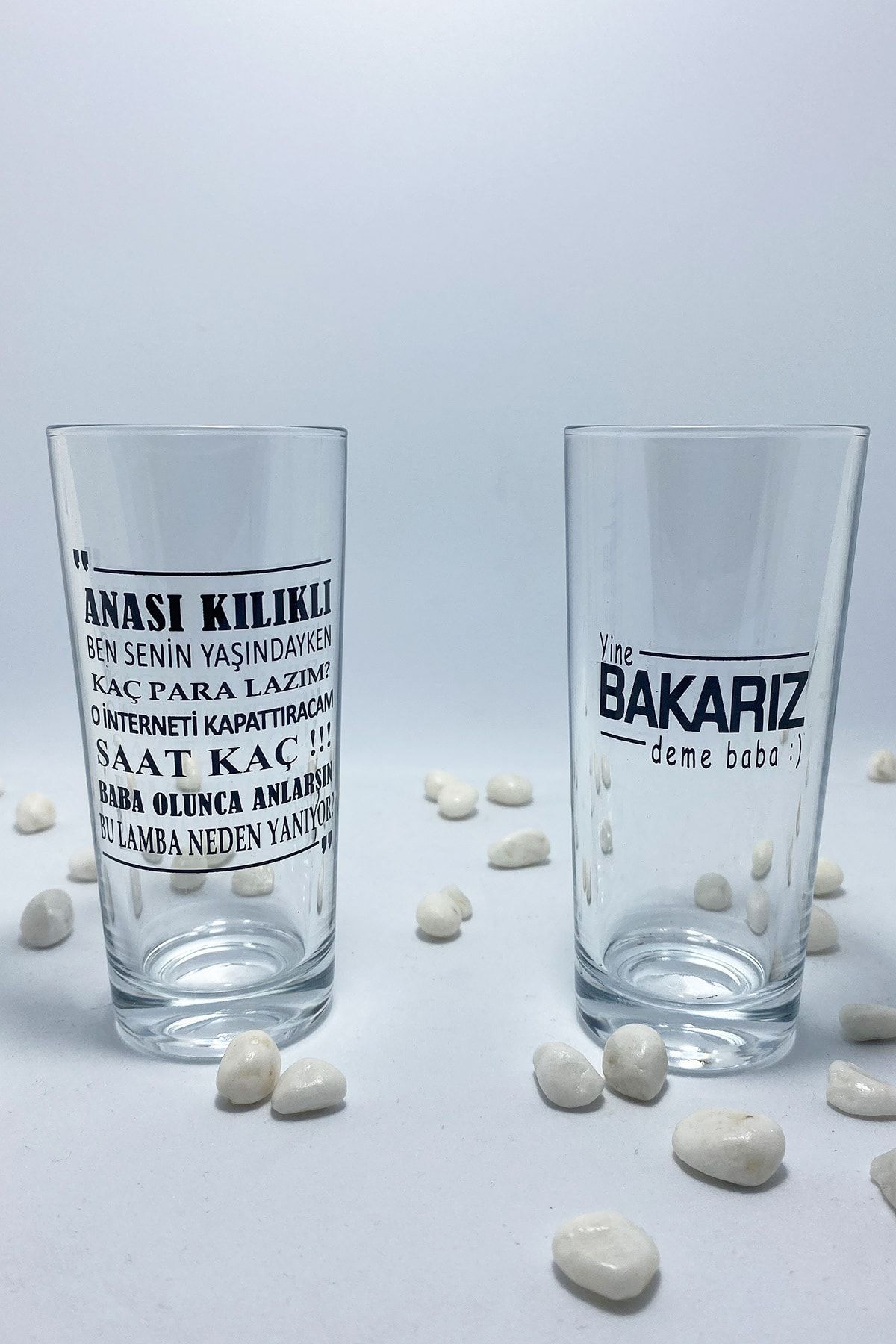 GREENDER 2 Adet Özel Baskılı Premium Meşrubat Kokteyl Bardağı Seti Sözlü Rakı Bardağı Bakarız