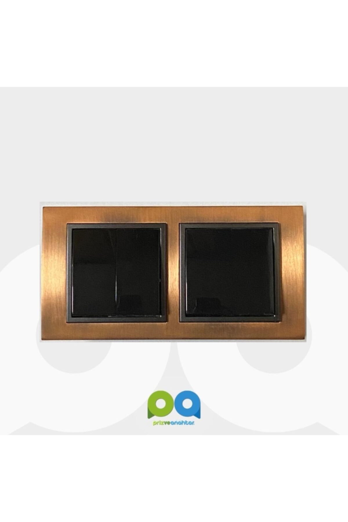 ELBİ Platin Anahtar Komütatör Ikili Çerçeve Antik Bakır Takım Özel Seri