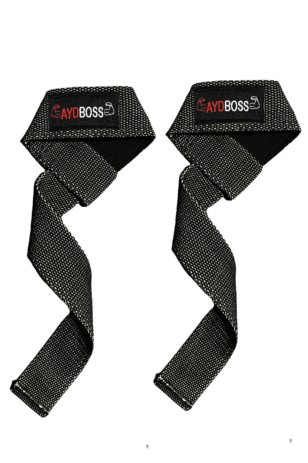 AydBoss Ağırlık Kaldırma Kayışı Wrist Strap Fitness Crossfit Halter Kayışı / Lifting Straps - Siyah-gri