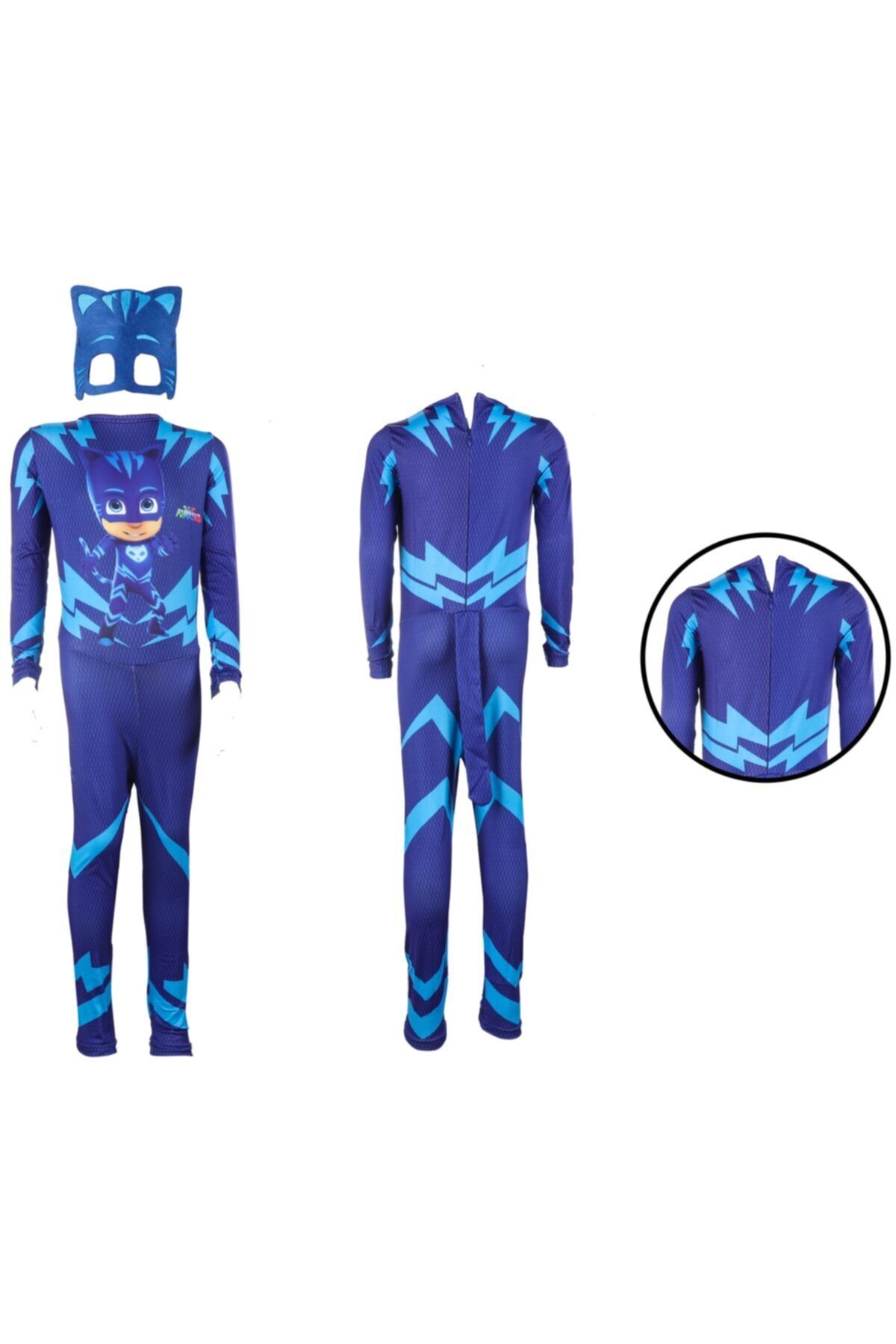 Liyavera Pijamaskeliler Pj Masks Kedi Çocuk Kostümü Mavi Renkli Kedi Çocuk Kıyafeti