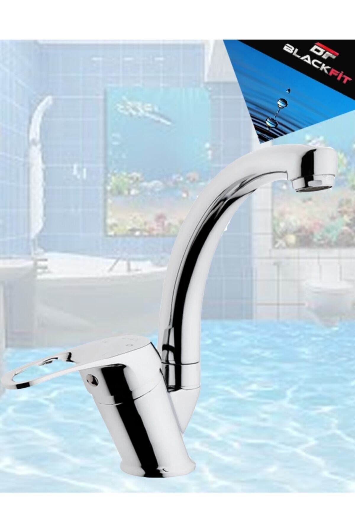 BlackFit Çift Su Girişli Pirinç Kaliteli Paslanmaz Banyo Lavabo Banyo Bataryası