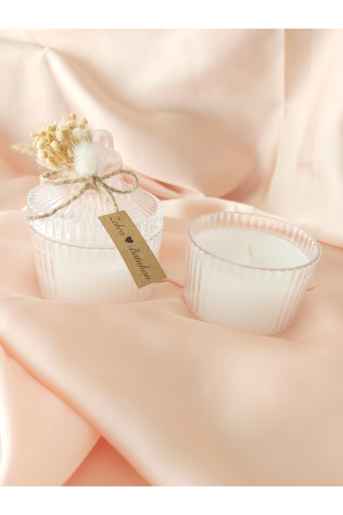Atölye Düş Düğün Nikah Kına Nişan Hediyeliği Beyaz Cipsolu Mumluk 25'li Paket