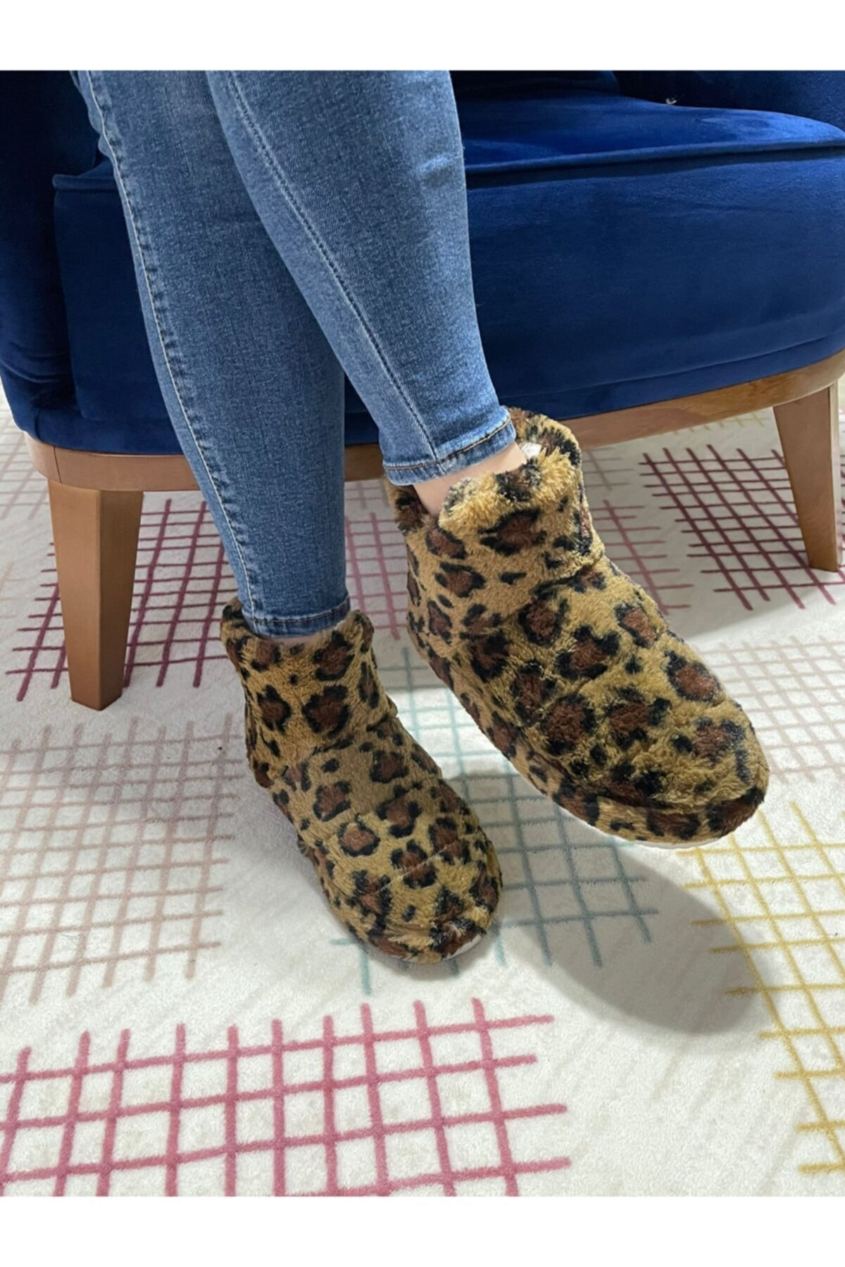 Hızlı Al Kadın Ev Botu Leopar Desen
