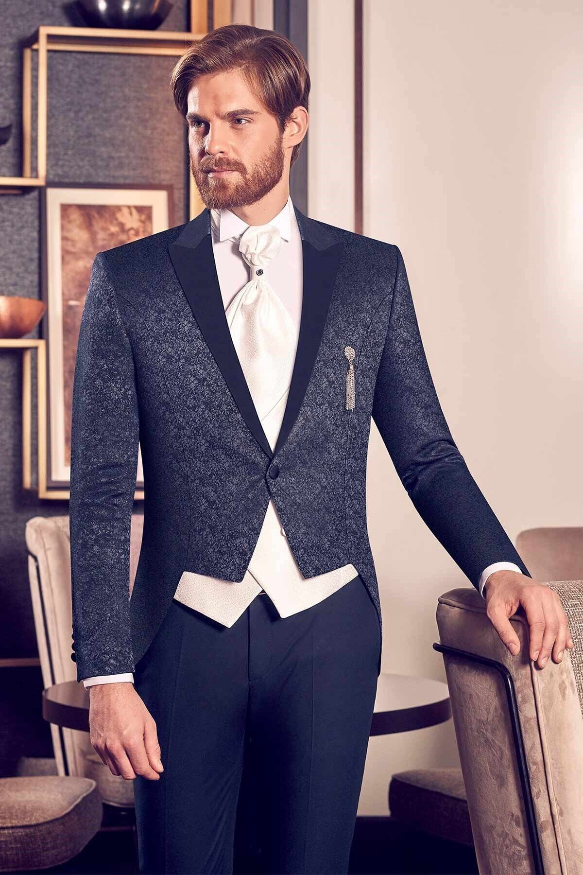Modaviki Erkek Slimfit Takım Damatlık Elbise Lacivert Mnz1639