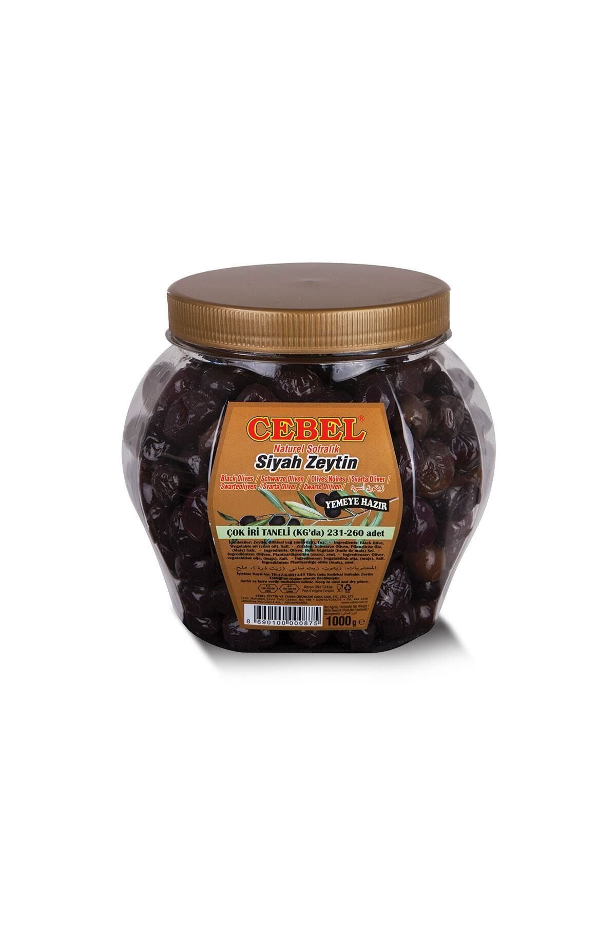 Cebel Siyah Zeytin Çok Iri Taneli 1000 Gr Pet