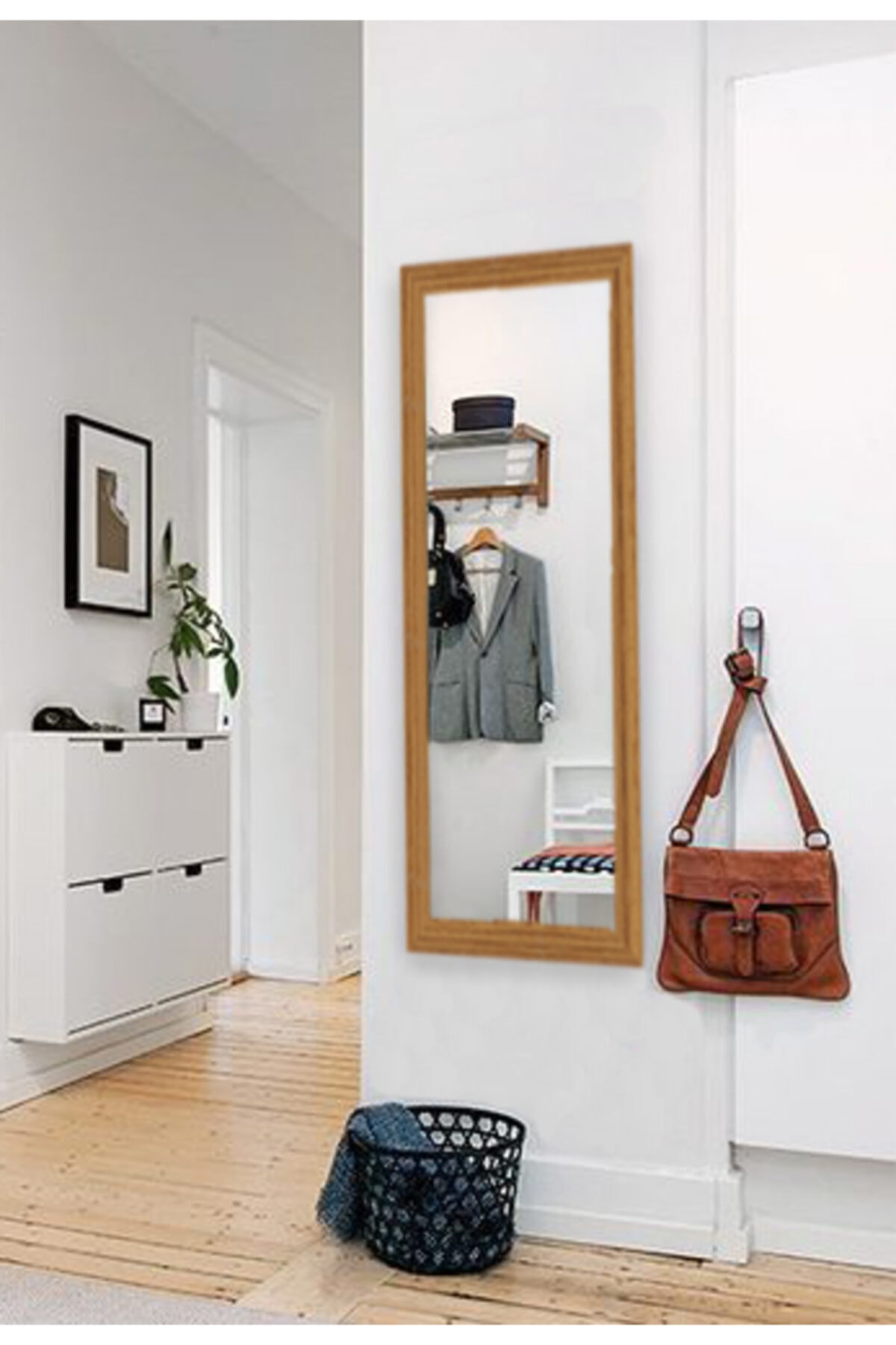 Hüma's Dekoratif Retro Boy Aynası Teak 120 x 48 Cm