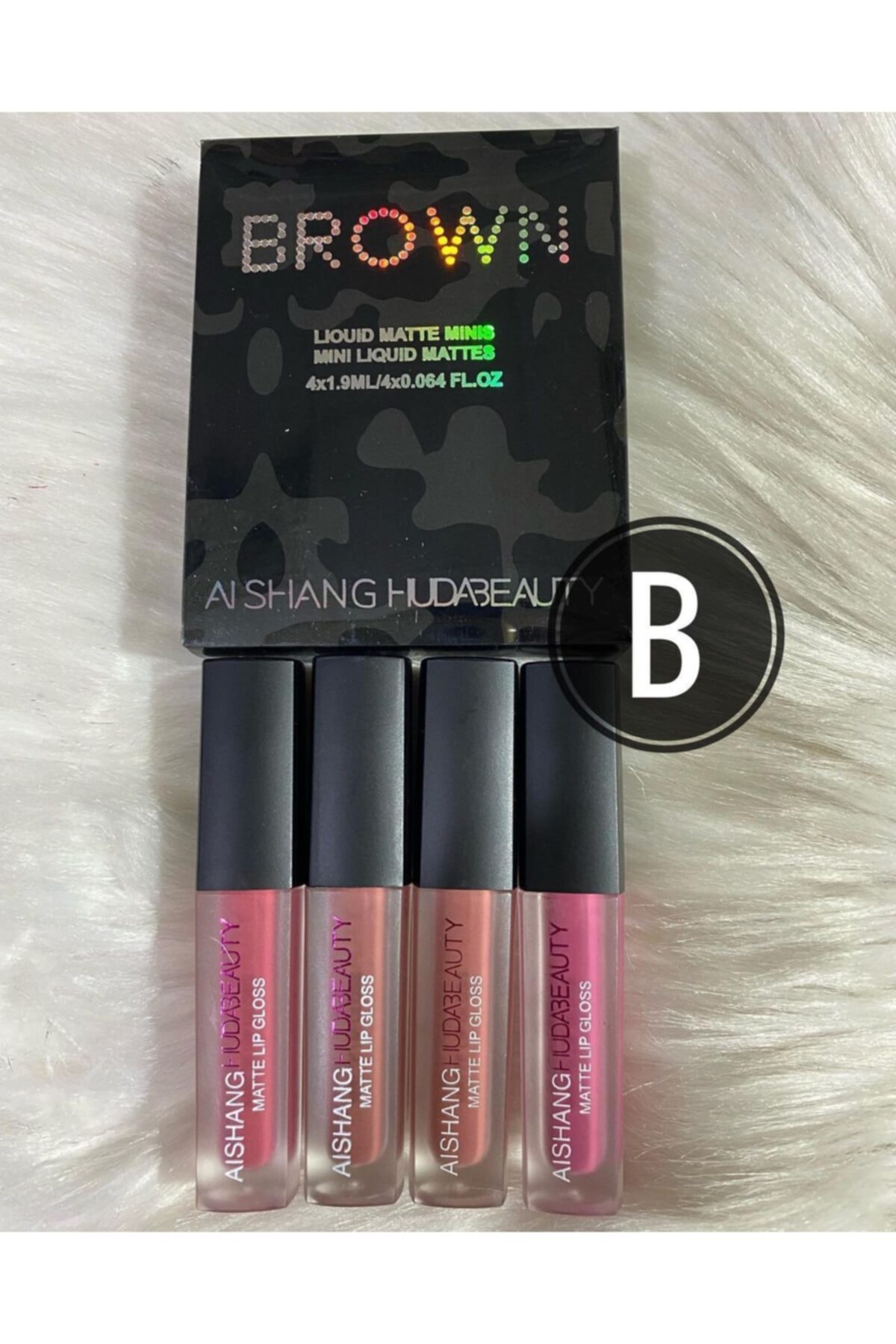 luzvalentex Huda Beuty Brown 4 Lü Likit Ruj Set