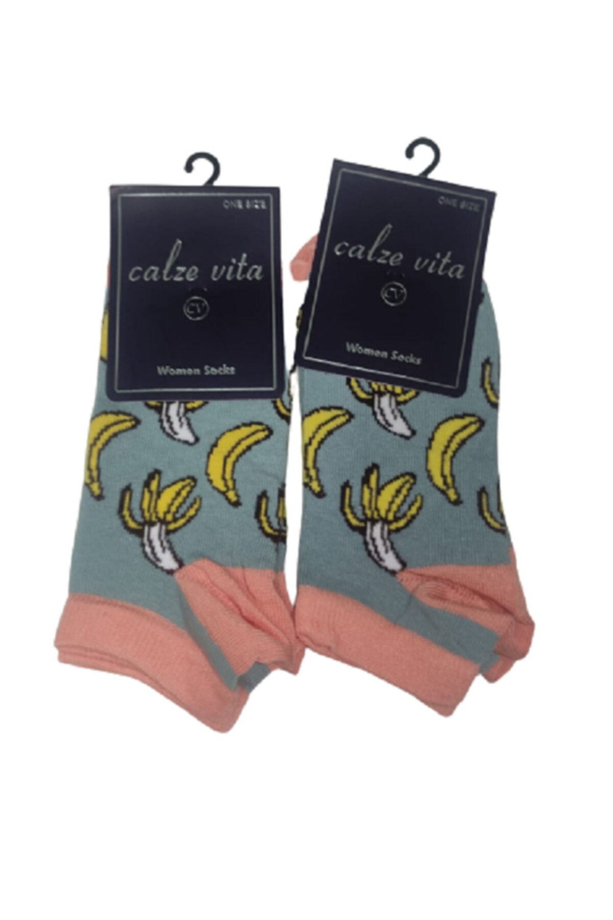 Calze Vita Muz Desenli Patik Çorap