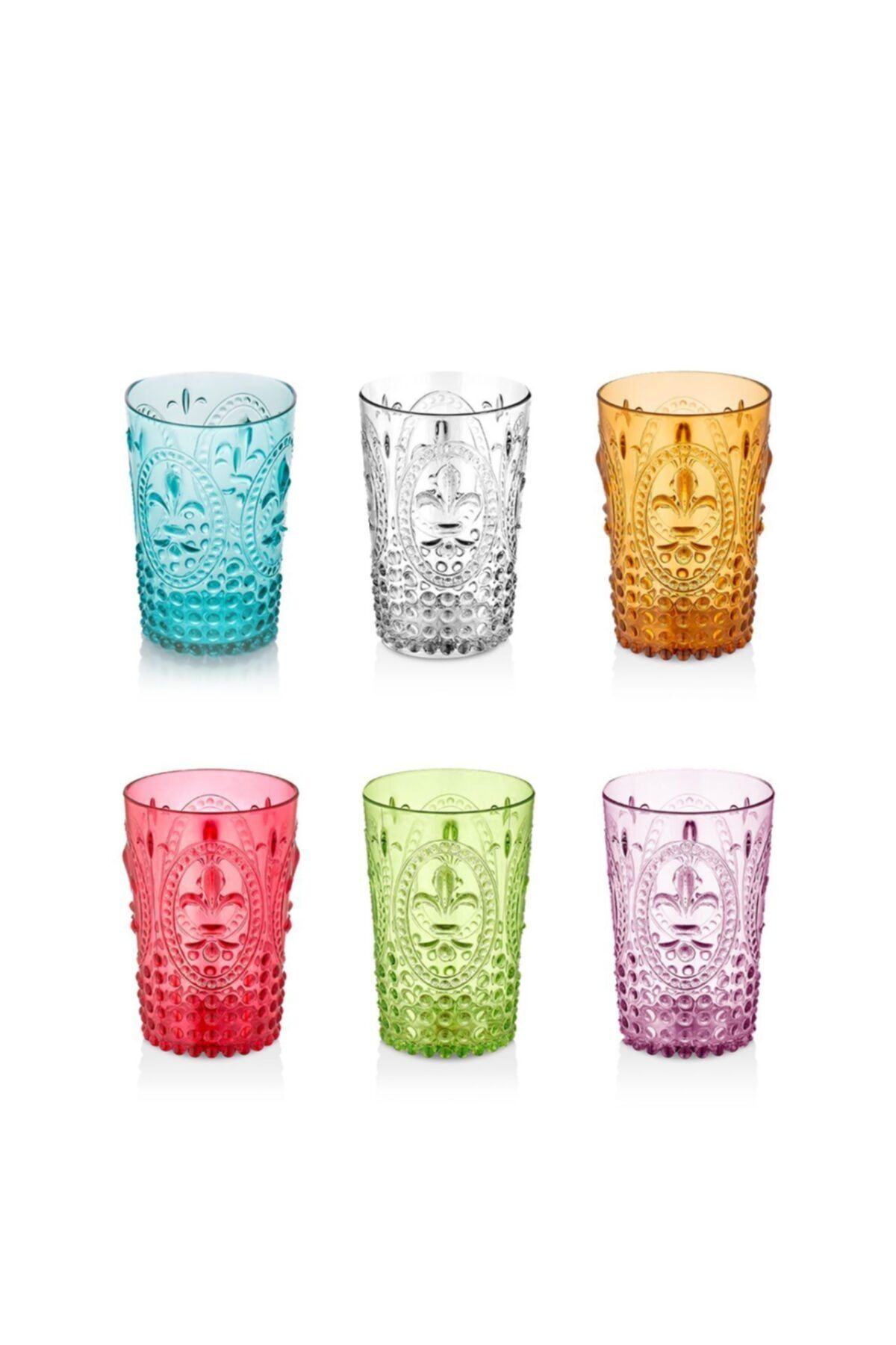 EW's Kitchenware Akrilik Renkli 6 Lı Kısa Bardak