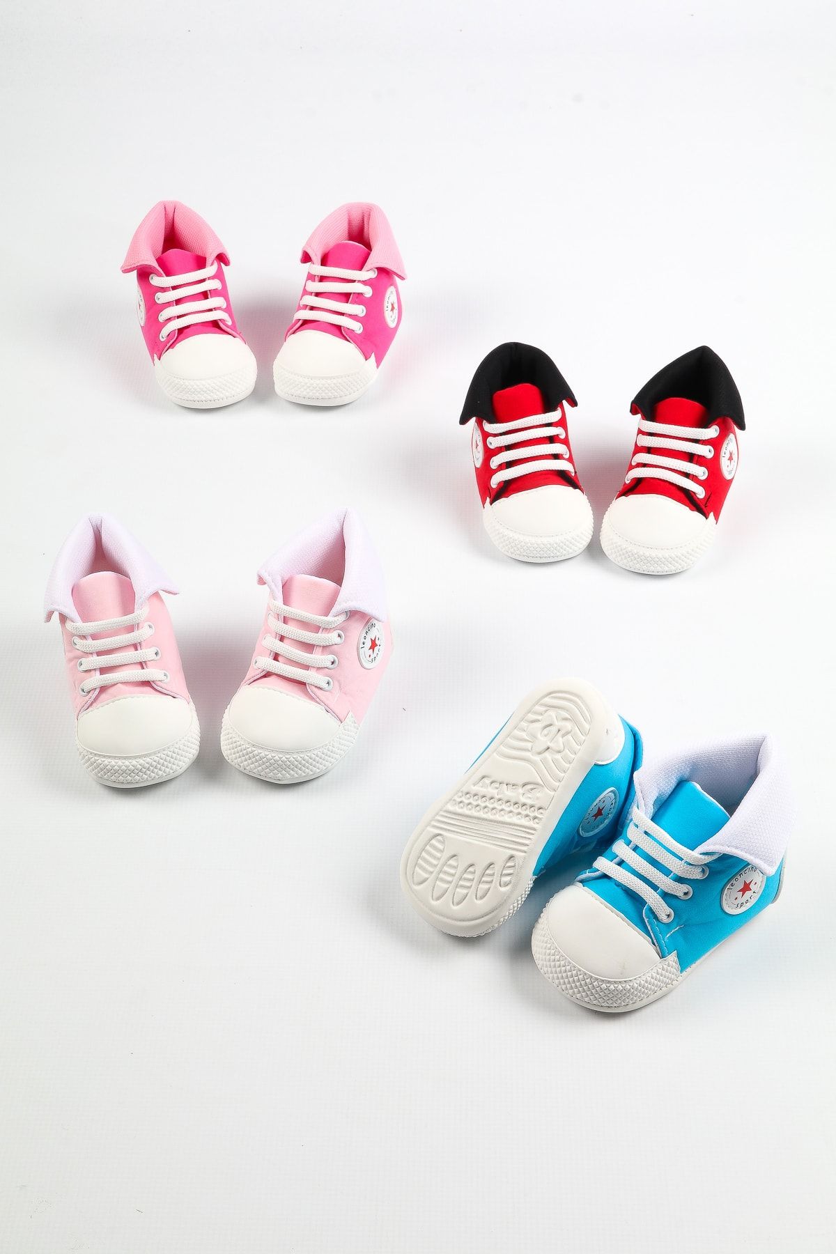 Leoncino Pembe Kız Bebek Convers Patik Ayakkabı