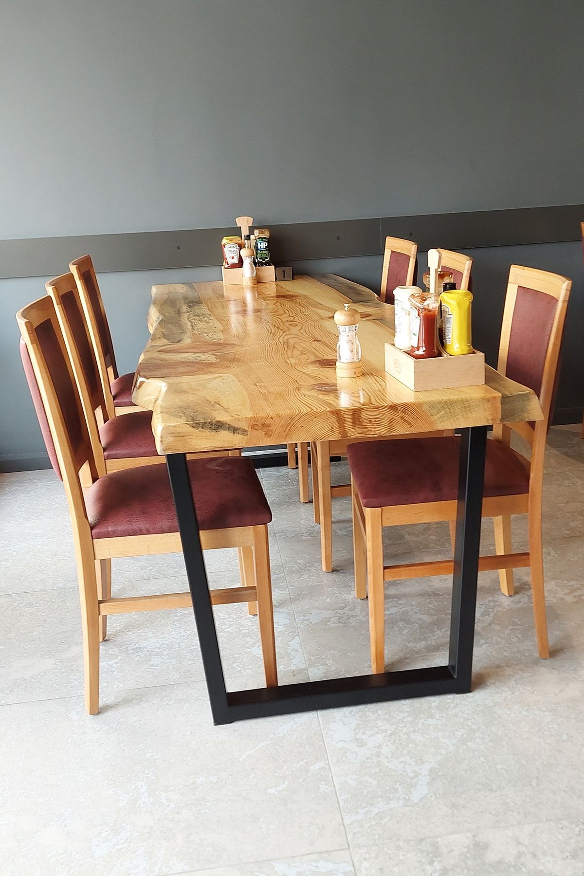 HKM Ticaret 8 Veya 10 Kişilik Lüks Yeni Trend Masif Yemek Masası! 220x80 Cm Uzun Muftak Masası!