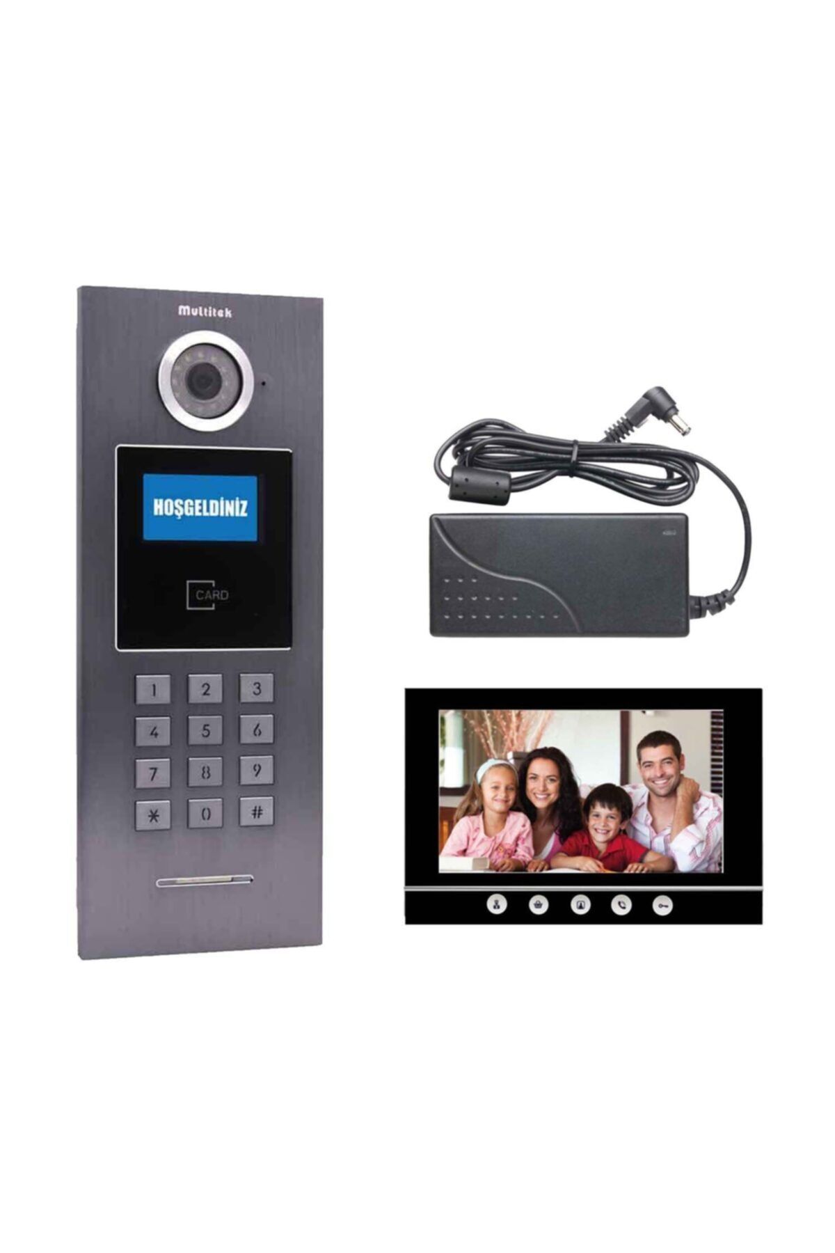 Multitek 5 Daire 7 Inç Görüntülü Diafon (mb-11/mb-73)siyah