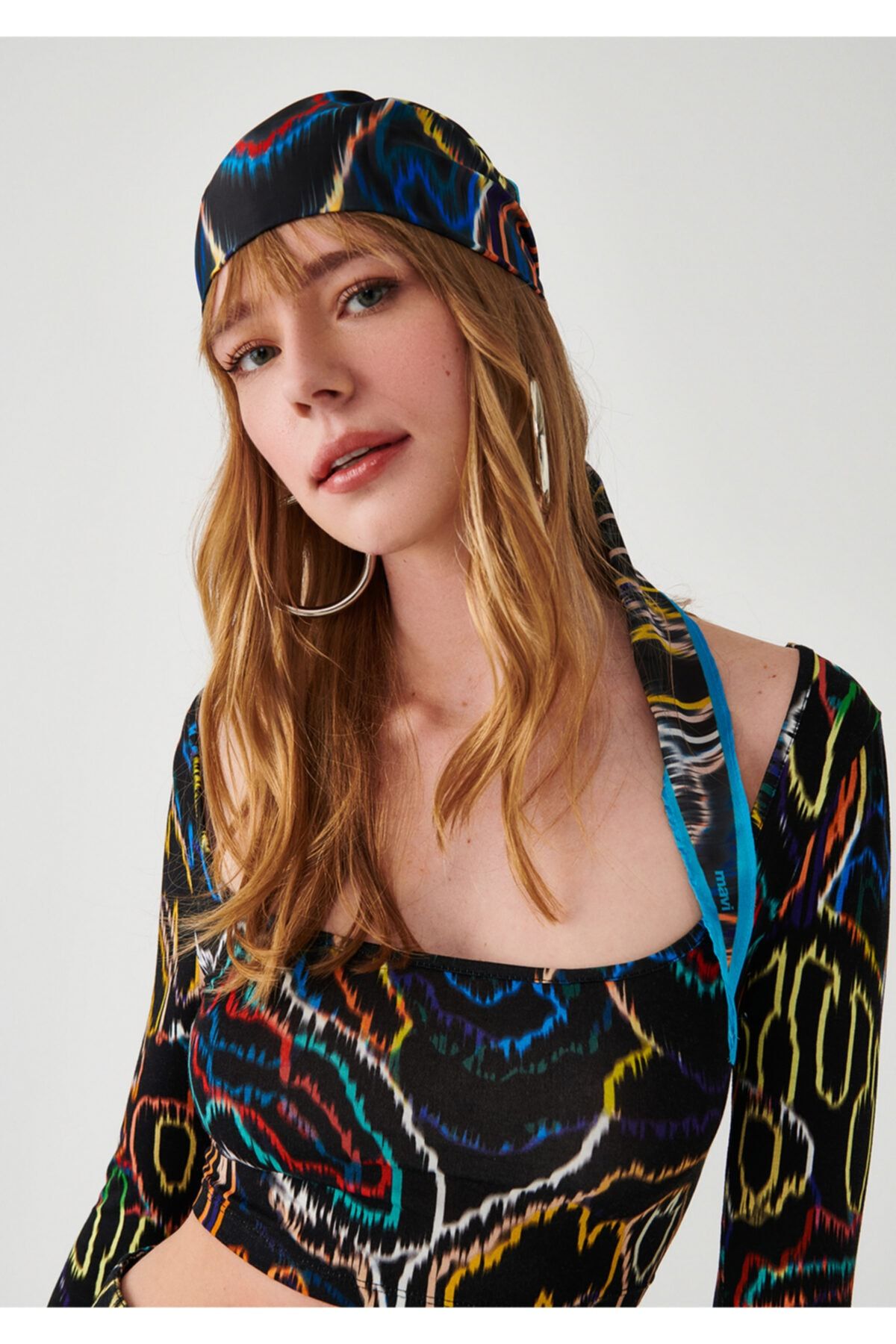 Mavi X Istanbul Ikat Desenli Siyah Bandana 1910412-900