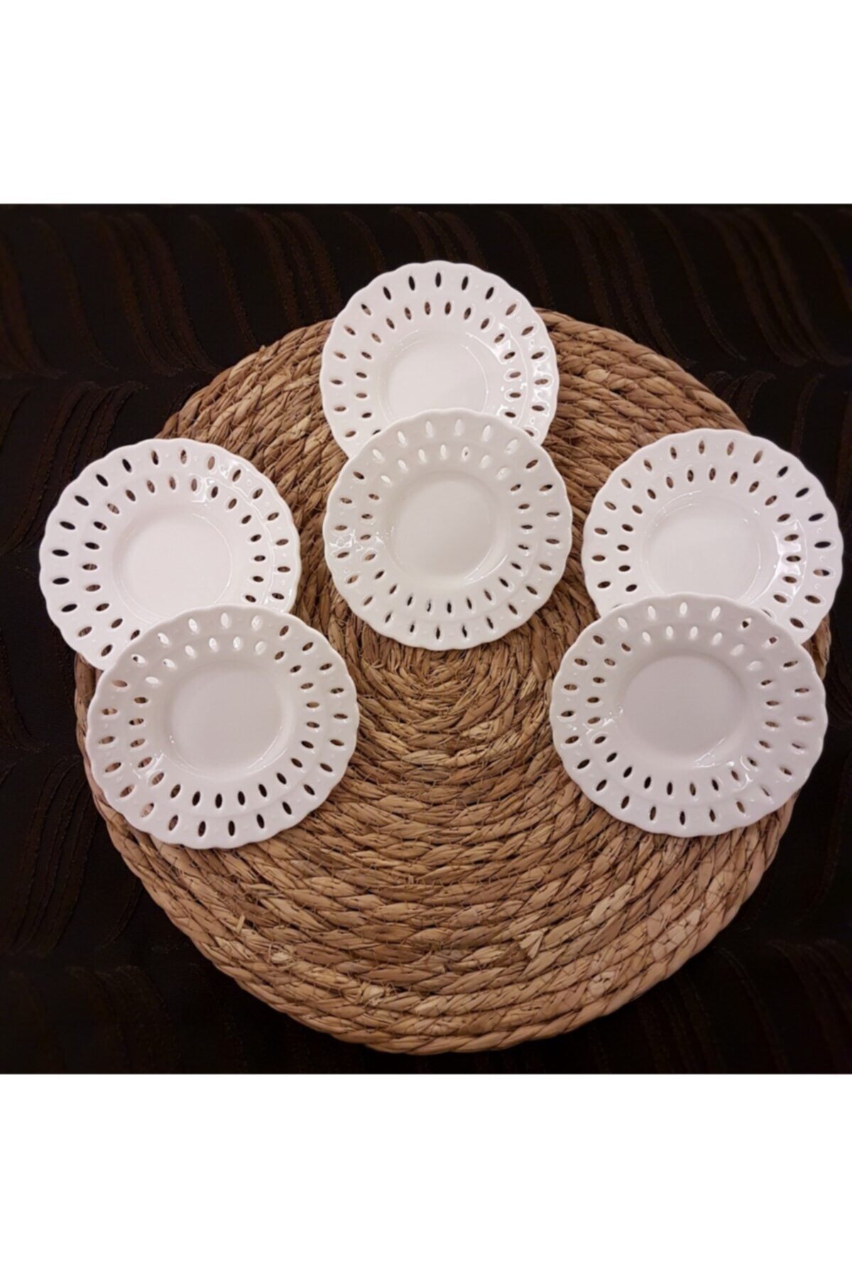 OME LIFE Porselen Altılı Çay Tabağı