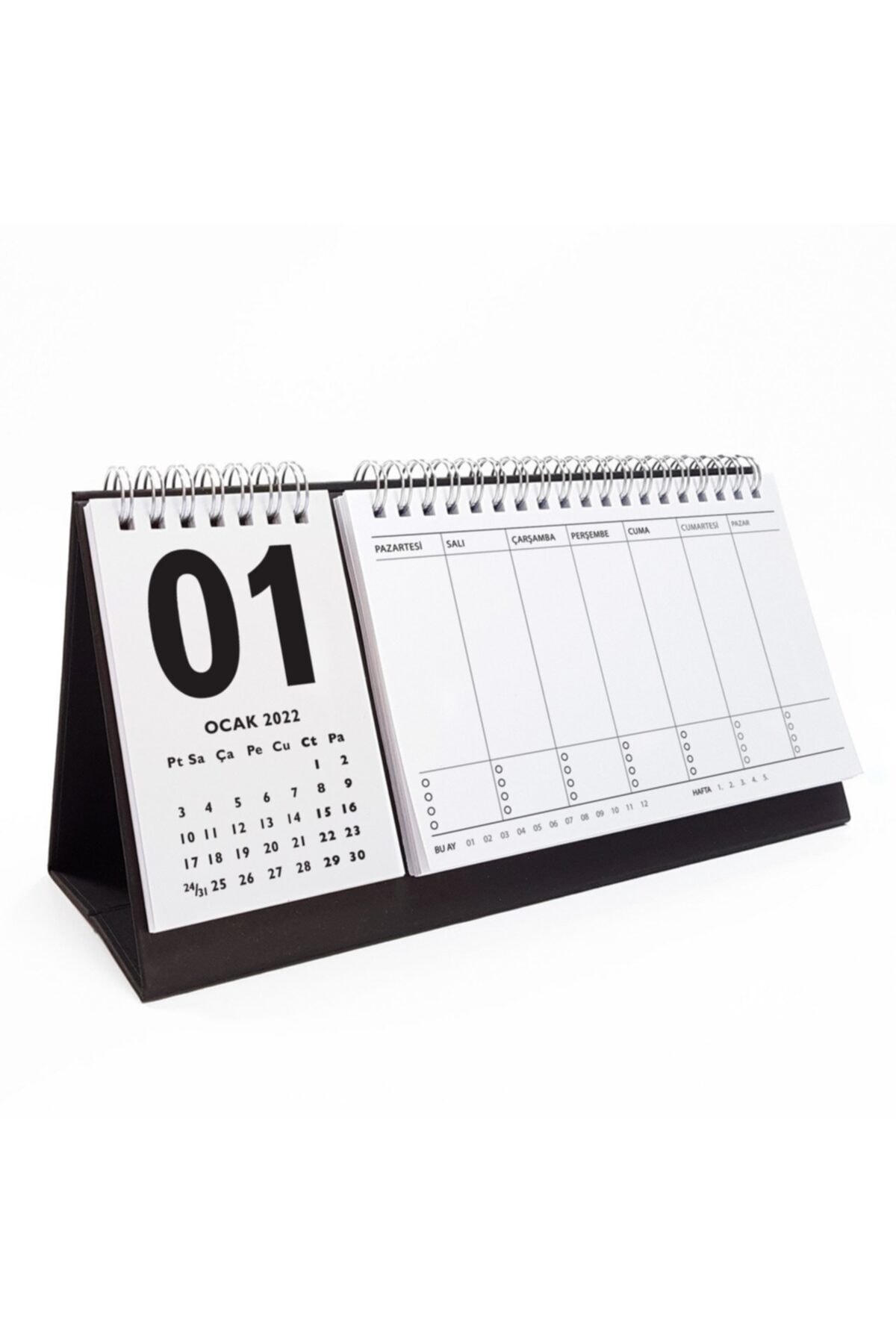 bi'aldım Haftalık Planlamalı 2022 Takvim Siyah Taban