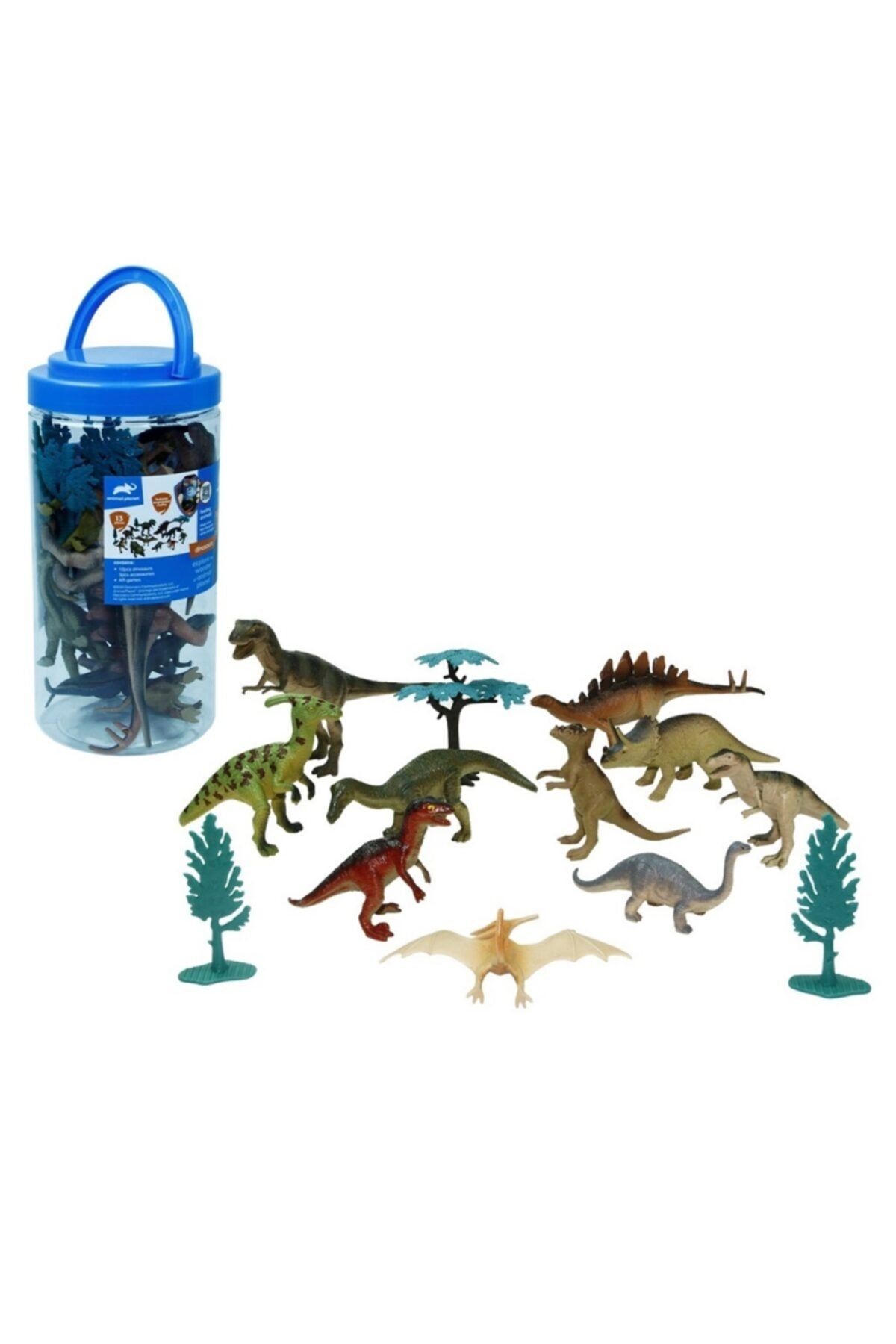 Vardem Kovada 13 Parça Dinozor Seti Oyuncak Plastik Dinazorlar D6404