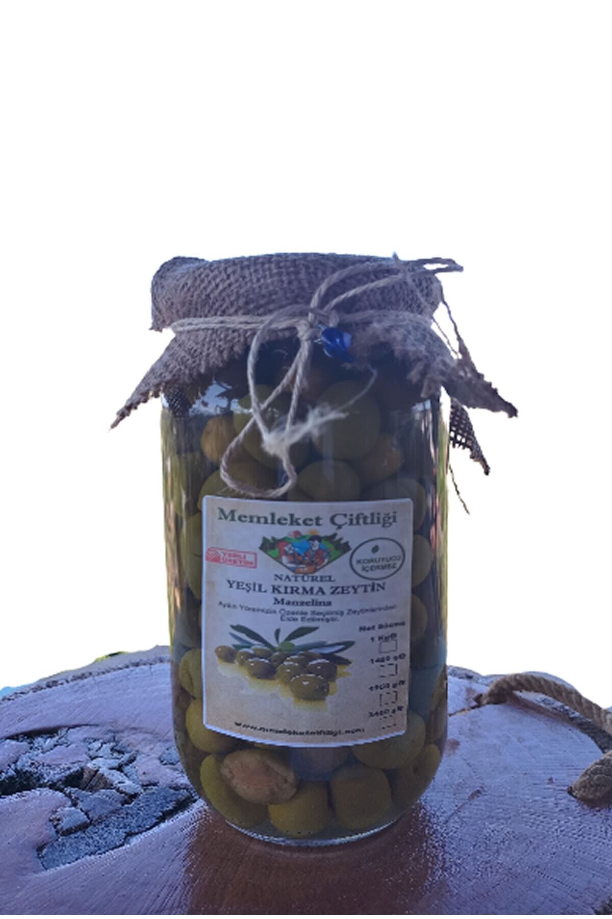 Memleket Çiftliği Doğal Fermente Manzelina Kırma Zeytin 1000 Gr Cam Kavanoz