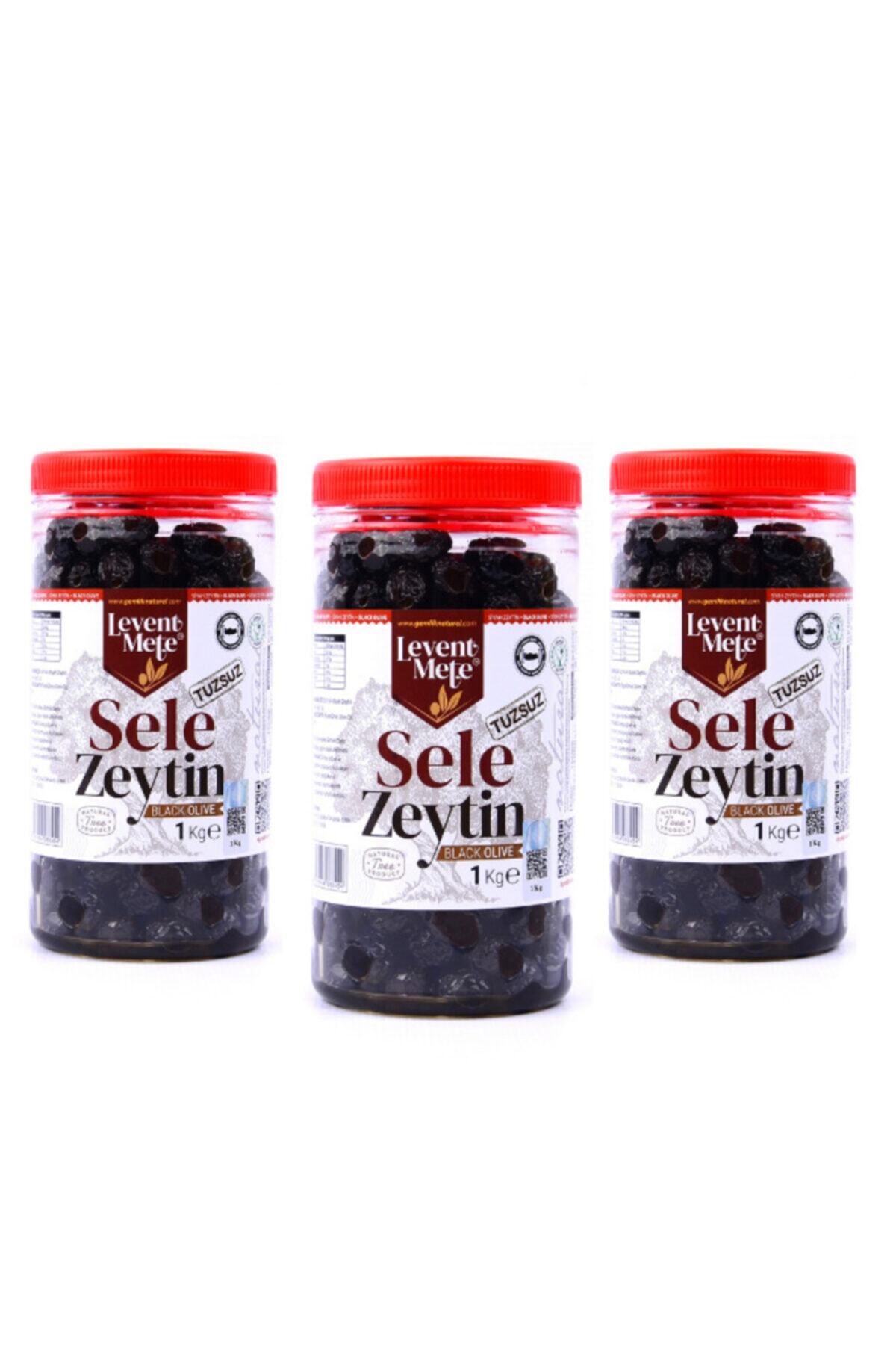 Levent Mete ( Iri Boy - 1 X 3 Kg ) Gemlik Tuzsuz Doğal Sele Zeytini