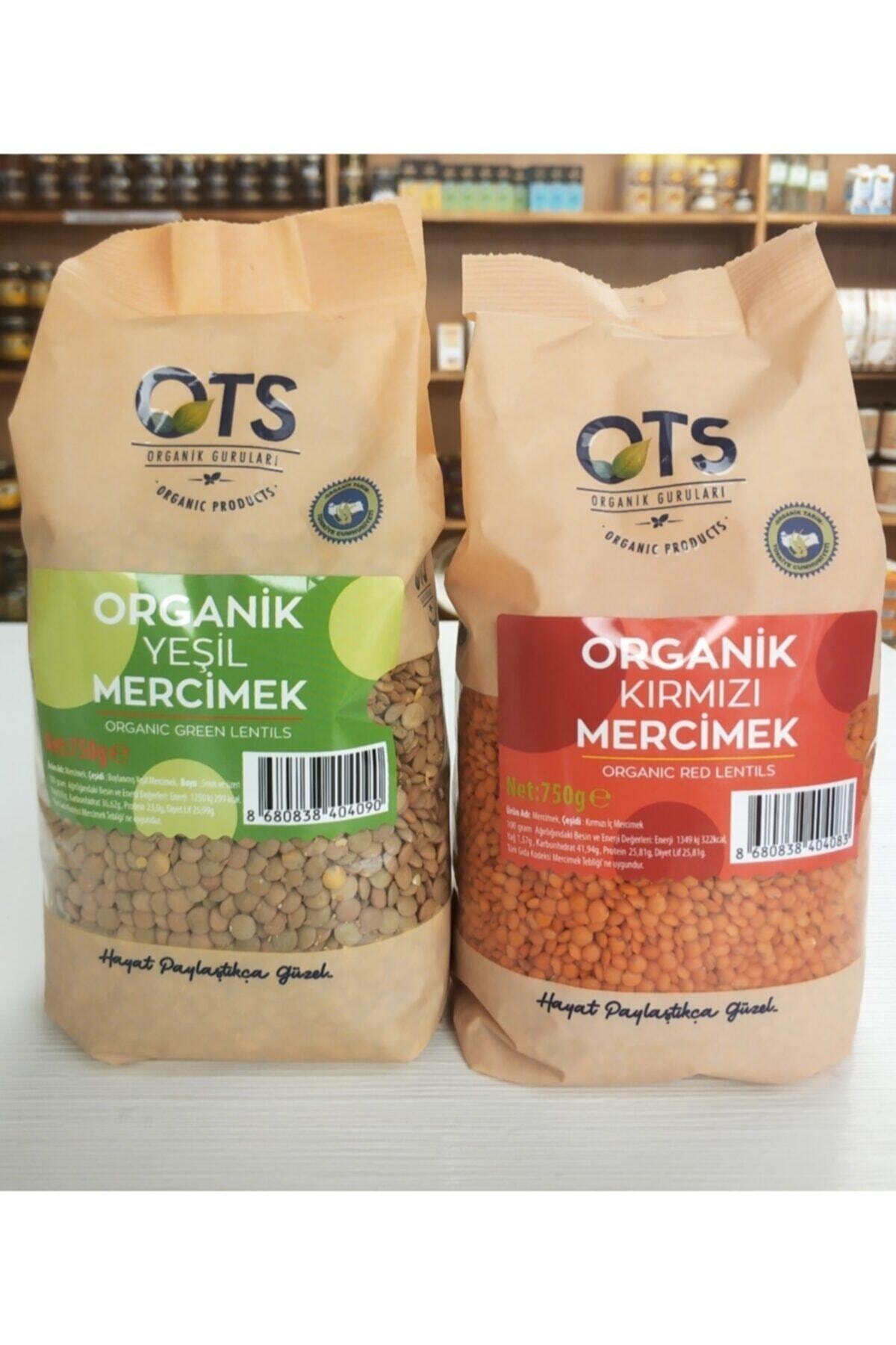Öts Ots Organik Yeşil Mercimek Ve Organik Kırmızı Mercimek ( 750 Gr + 750 Gr )