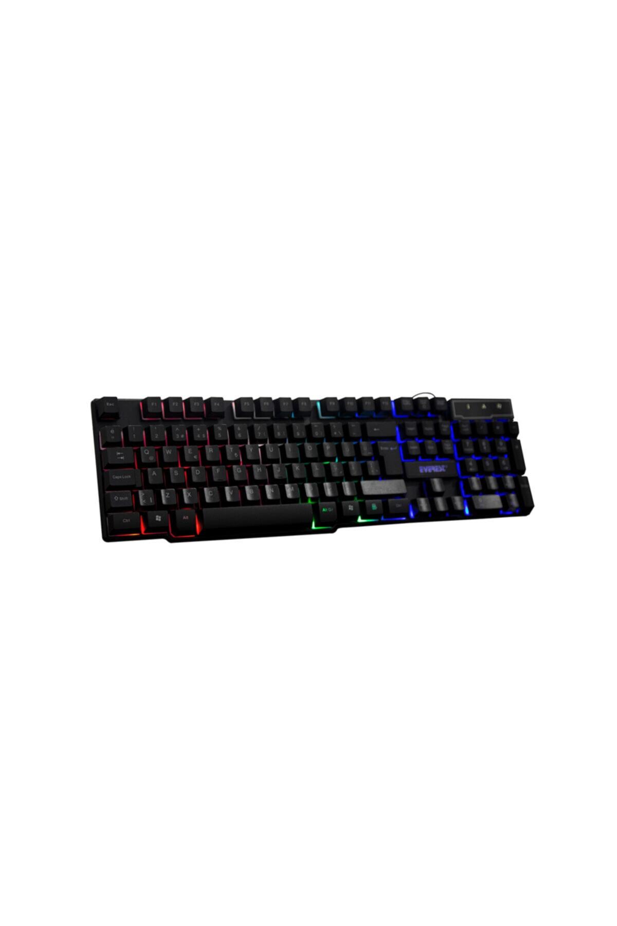 vividco Oyuncu Klavyesi Everest Kb-188 Borealis Siyah Usb Gökkuşağı Aydınlatmalı Q Gaming