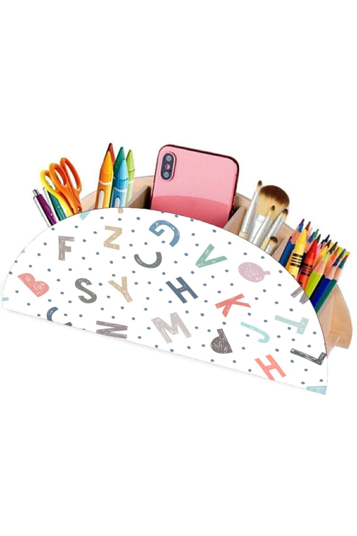 Renkli Home Ahşap Montessori Eğitici Çocuklar Için Masaüstü Kalemlik Kalem Kutusu Organizer
