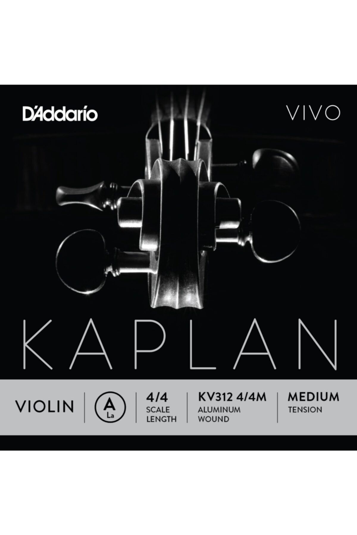 Daddario Daddarıo Kv312 Keman Tek Tel, Kaplan Vıvo, Scale Length 4/4, A-(