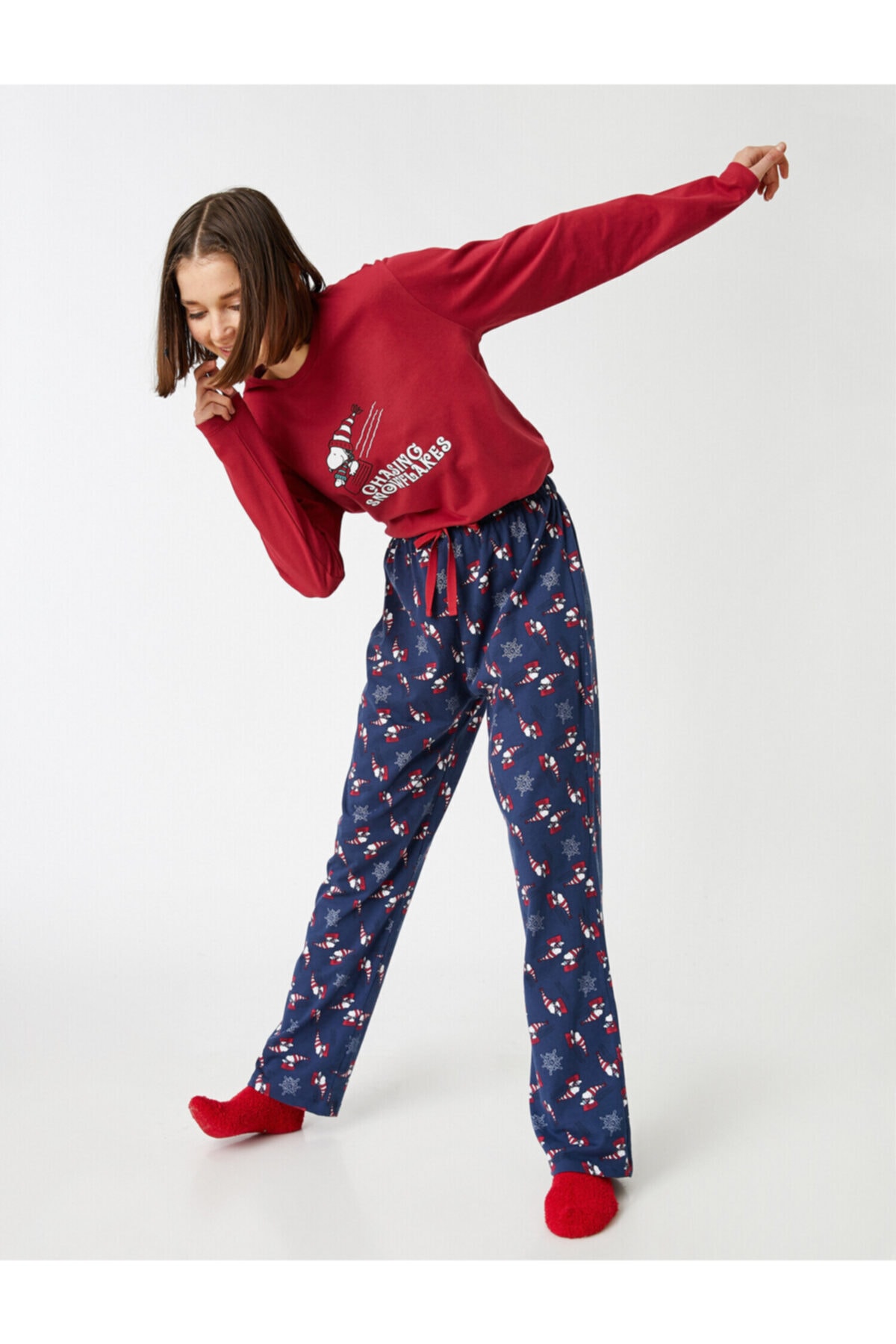 Koton Pamuklu Snoopy Lisanslı Pijama Seti