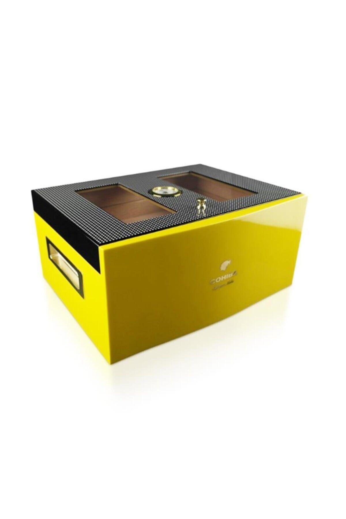 Habanos Cohiba Ispanyol Sedir Sarı Humidor Puro Kutusu 70's