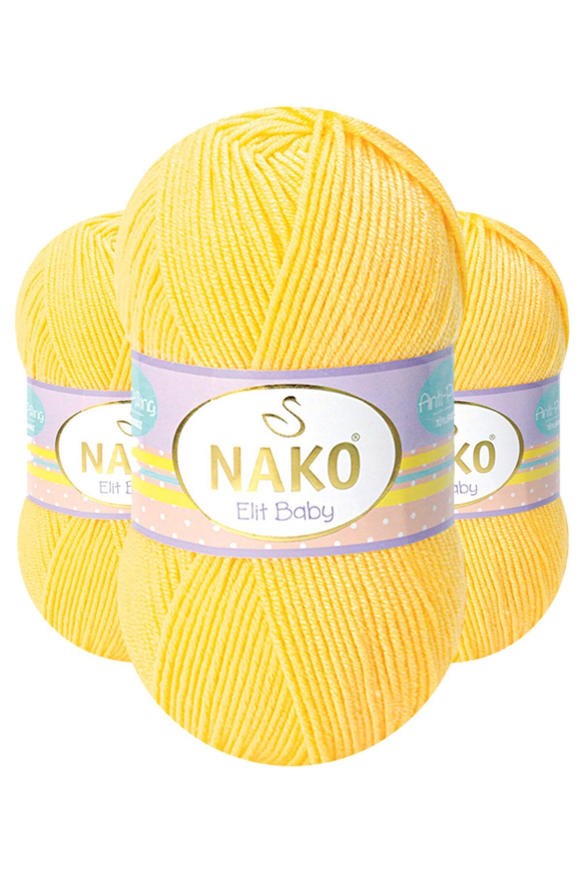 NAKO Elit Baby 2857 (SARI) Anti-pilling El Örgü Ipi/yünü 1 Adet