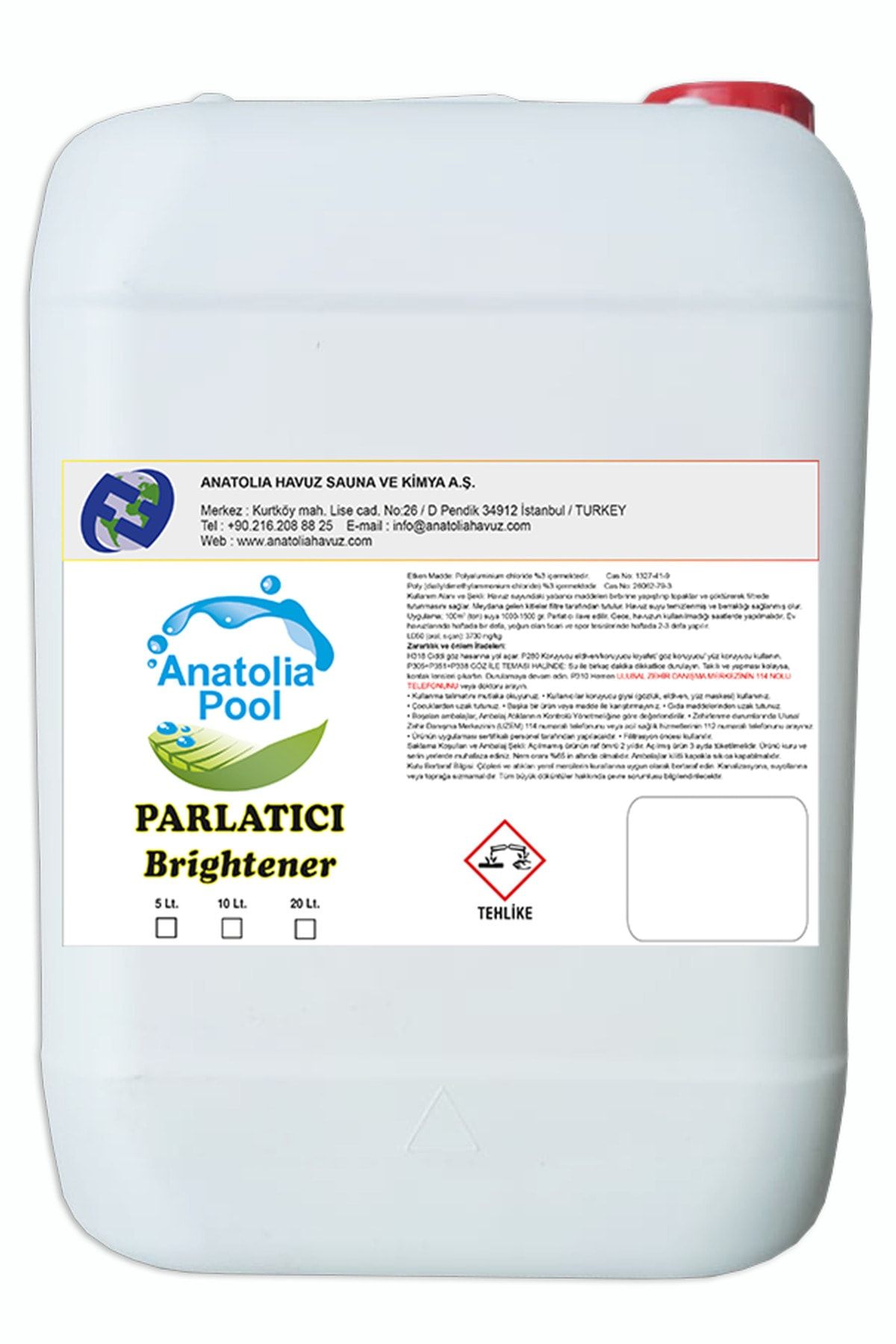 Anatolia Pool Havuz Suyu Parlatıcı  Berraklaştırıcı 10 lt
