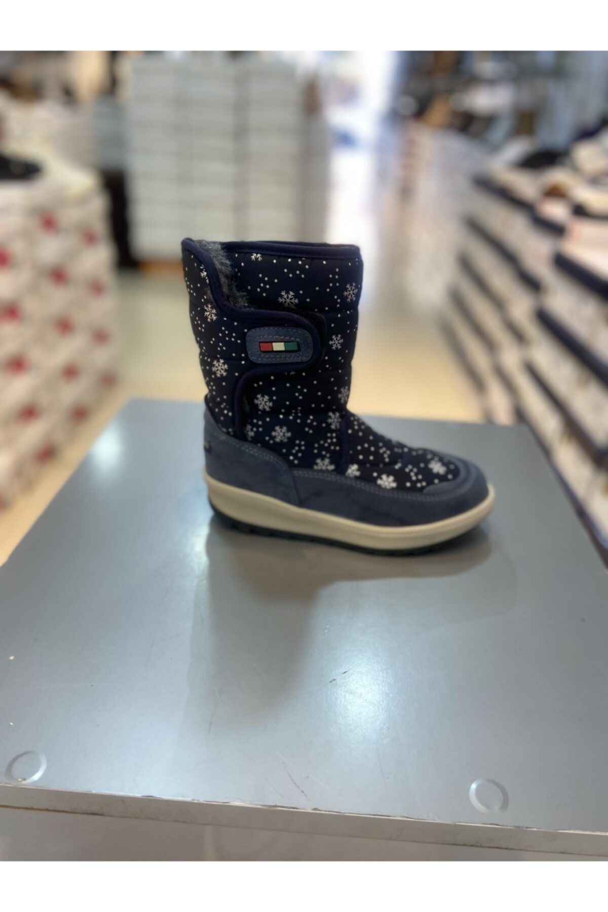 Hacıoğlu Ayakkabı Unisex Çocuk Lacivert Cırtlı Su Geçirmez Kar Botu