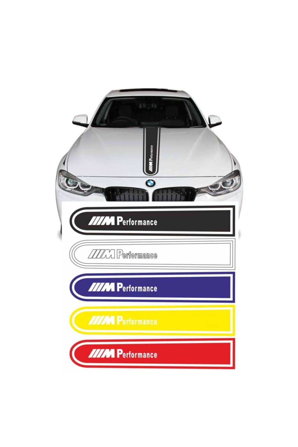 hediyelikevi Bmw M Performance Logolu Otomobil Ön Kaput Şeridi Kaput Sticker Sarı
